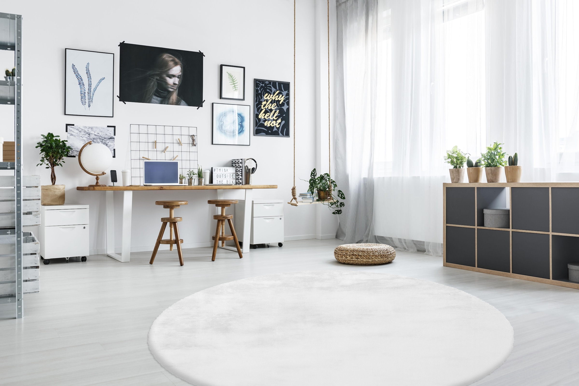 Arte Espina Fellteppich »Rabbit 100«, rund, 45 mm Höhe, Kunstfell, Kaninchenfell-Haptik, supersoft, Hochflorteppich