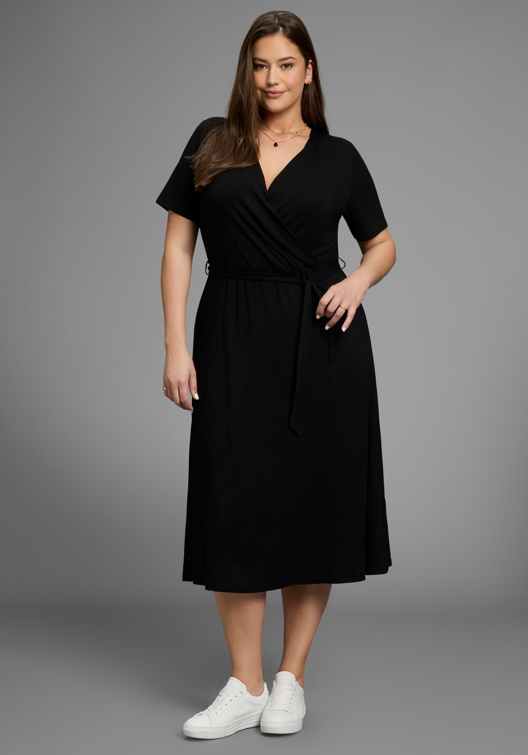 Image of Laura Scott CURVE Midikleid "Grosse Grössen" Ohne Taschen mit betonter Taille