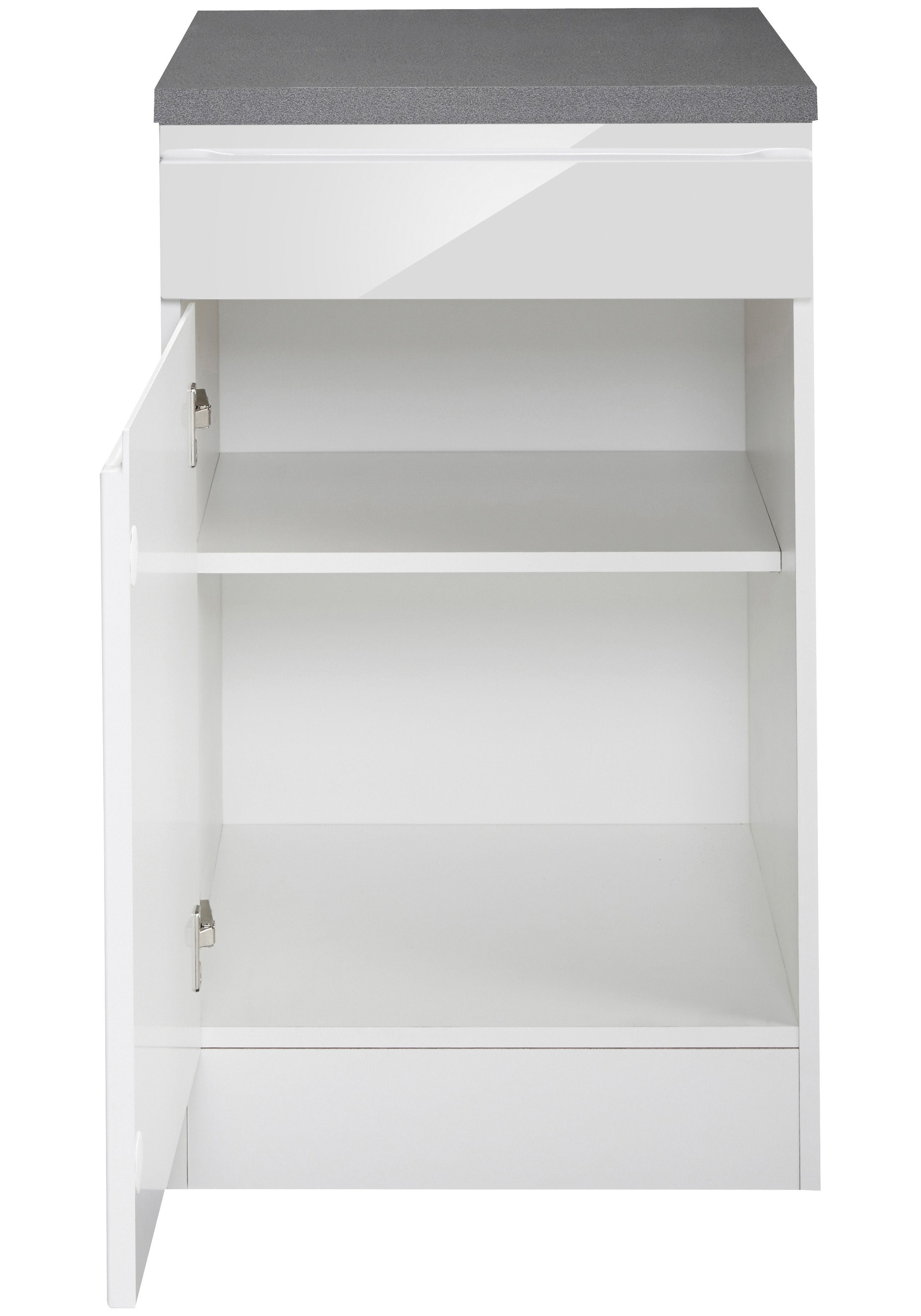 KOCHSTATION Armoire basse »KS-Virginia,neu in verbesserter Ausführung« Rangement, Softclose, avec plan de travail CPL,  largeur 50 cm, 1 porte, 1 tiroir, fonction soft-close