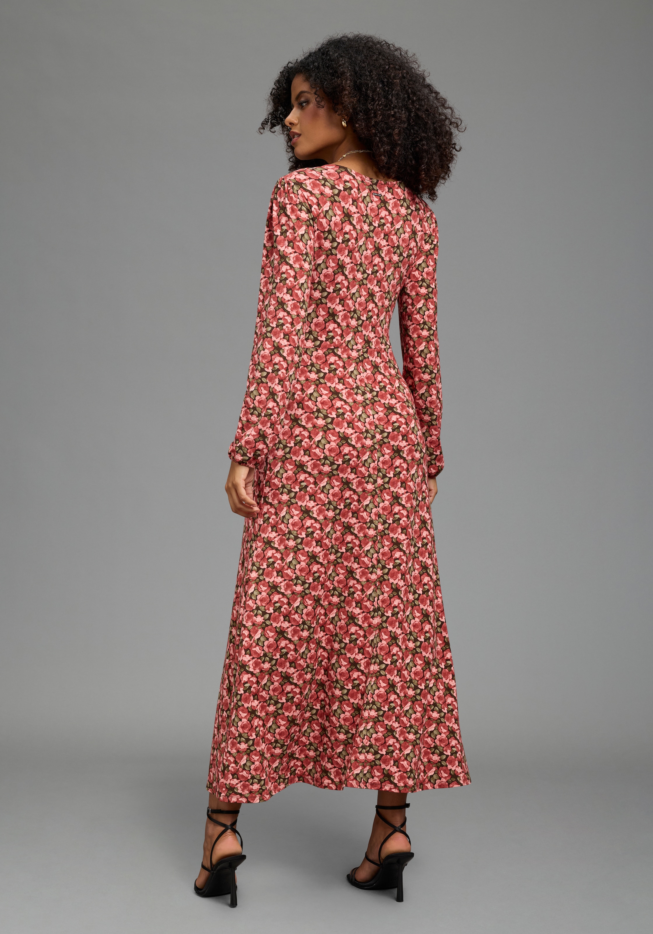 Laura Scott Robe midi »aus elastischer Shirt-Qualität« coupe près du corps avec imprimé floral