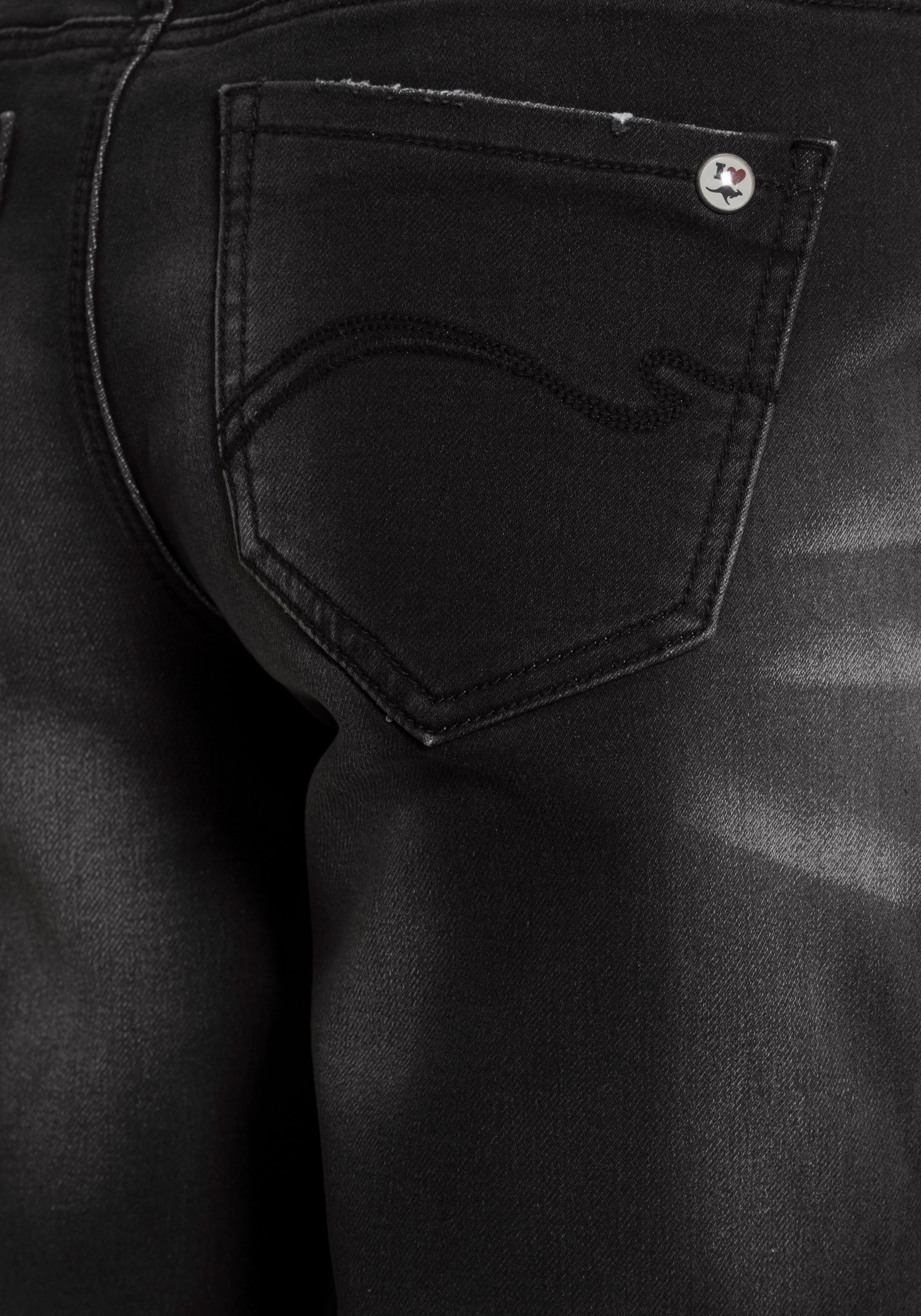 »JOGG-DENIM-CAPRI«, elastischem auf in Denim-Optik Pants mit Bündchen Jogg versandkostenfrei KangaROOS