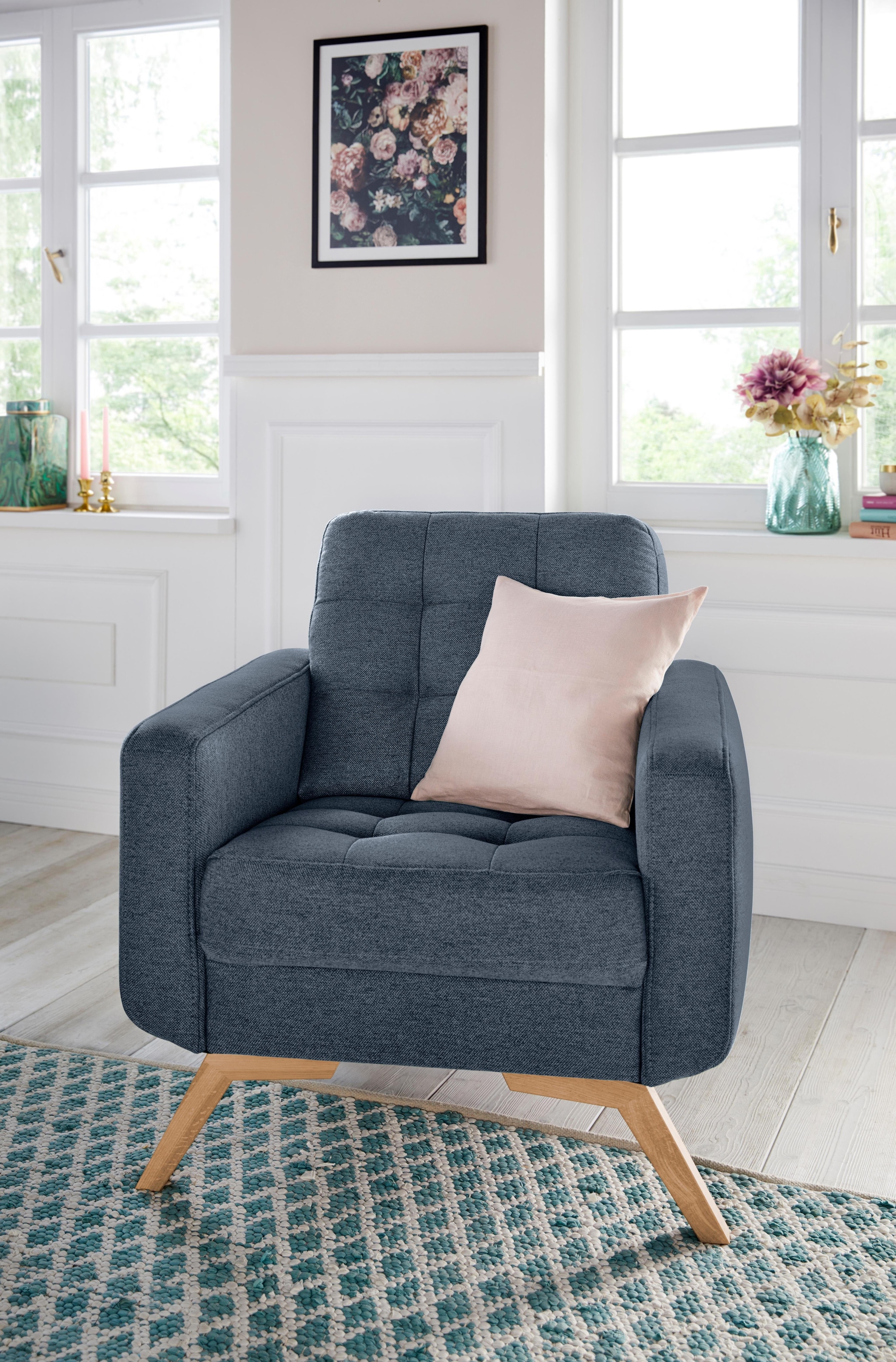 exxpo - sofa fashion Fauteuil »Fiord, Loungesessel« design actuel, superbe finition des détails au niveau de l'assise et du dossier
