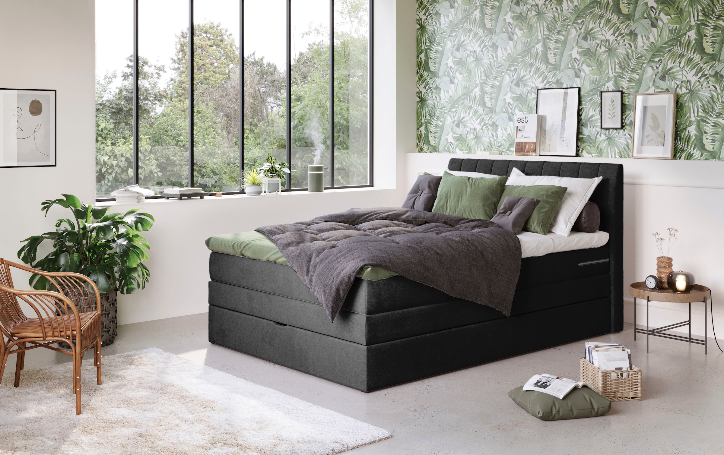 COTTA Lit boxspring »Shark inkl. Bettkasten und Topper« disponible en largeurs 140x200cm, 160x200cm et 180x200cm