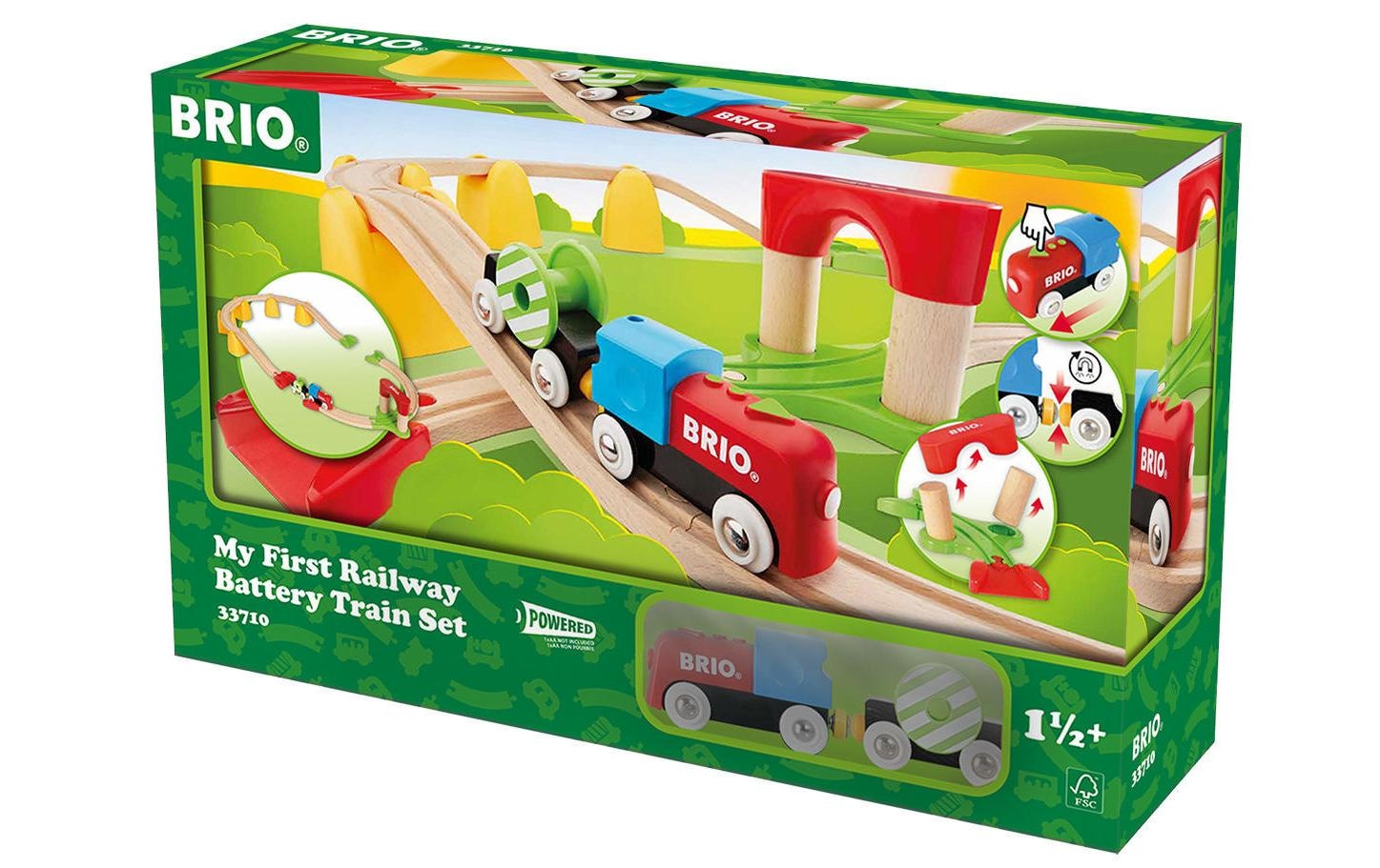 BRIO® Spielzeugeisenbahn-Erweiterung »Mein erstes BRIO Bahn Set mit Batterielok«, (Set)