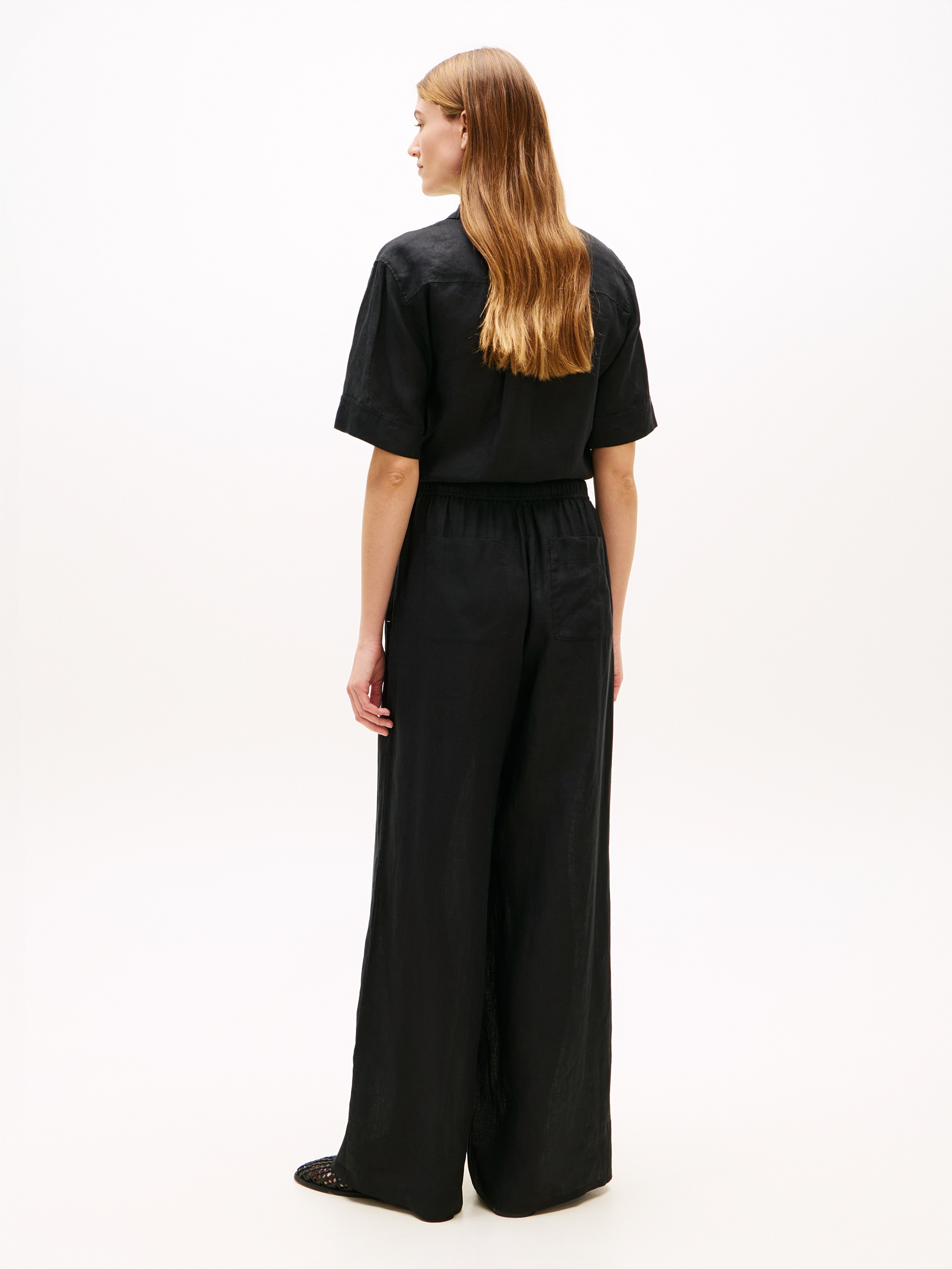 Tommy Hilfiger Pantalon en lin »ESS LINEN PULL ON PANTS«  en coupe ample, ceinture élastique