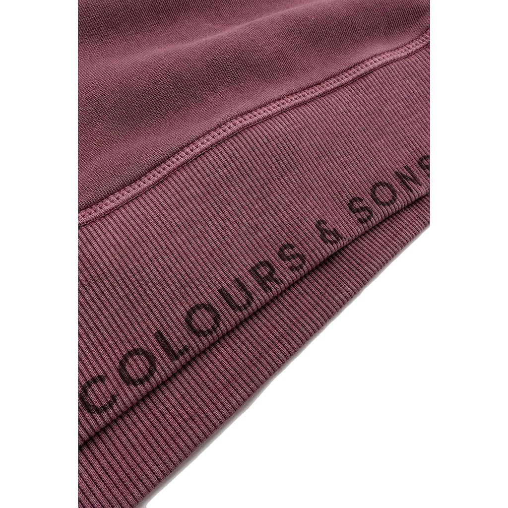 colours & sons Kurzarmpullover »Kapuzenpullover Serafino Pigment Dyed«