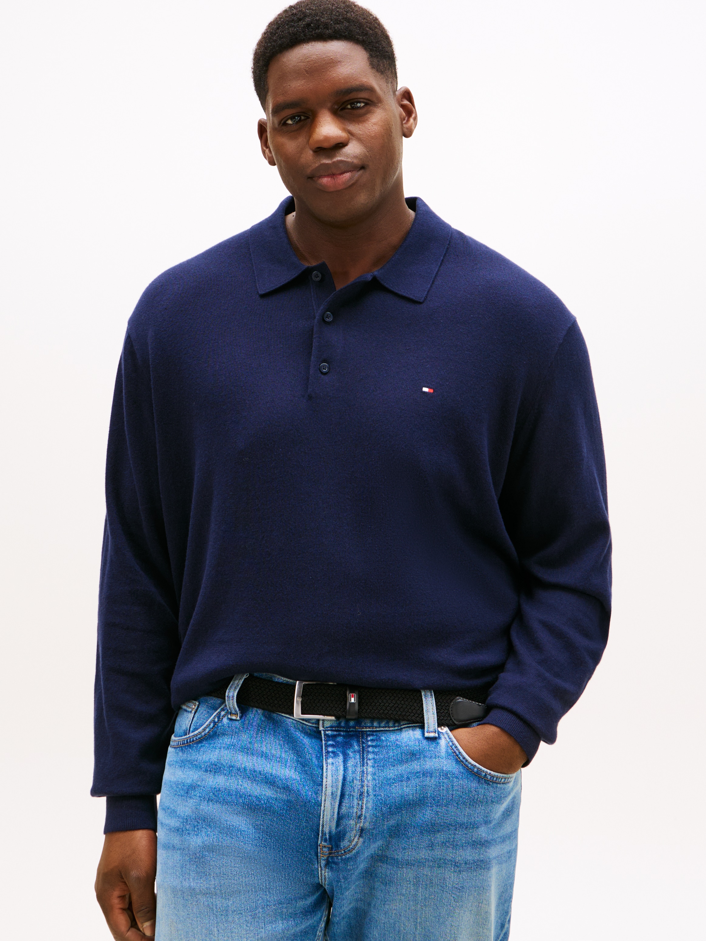 Image of Tommy Hilfiger Big & Tall Polokragenpullover "BT-PIMA ORG CTN CASH" Grosse Grössen, regular fit, Polokragen