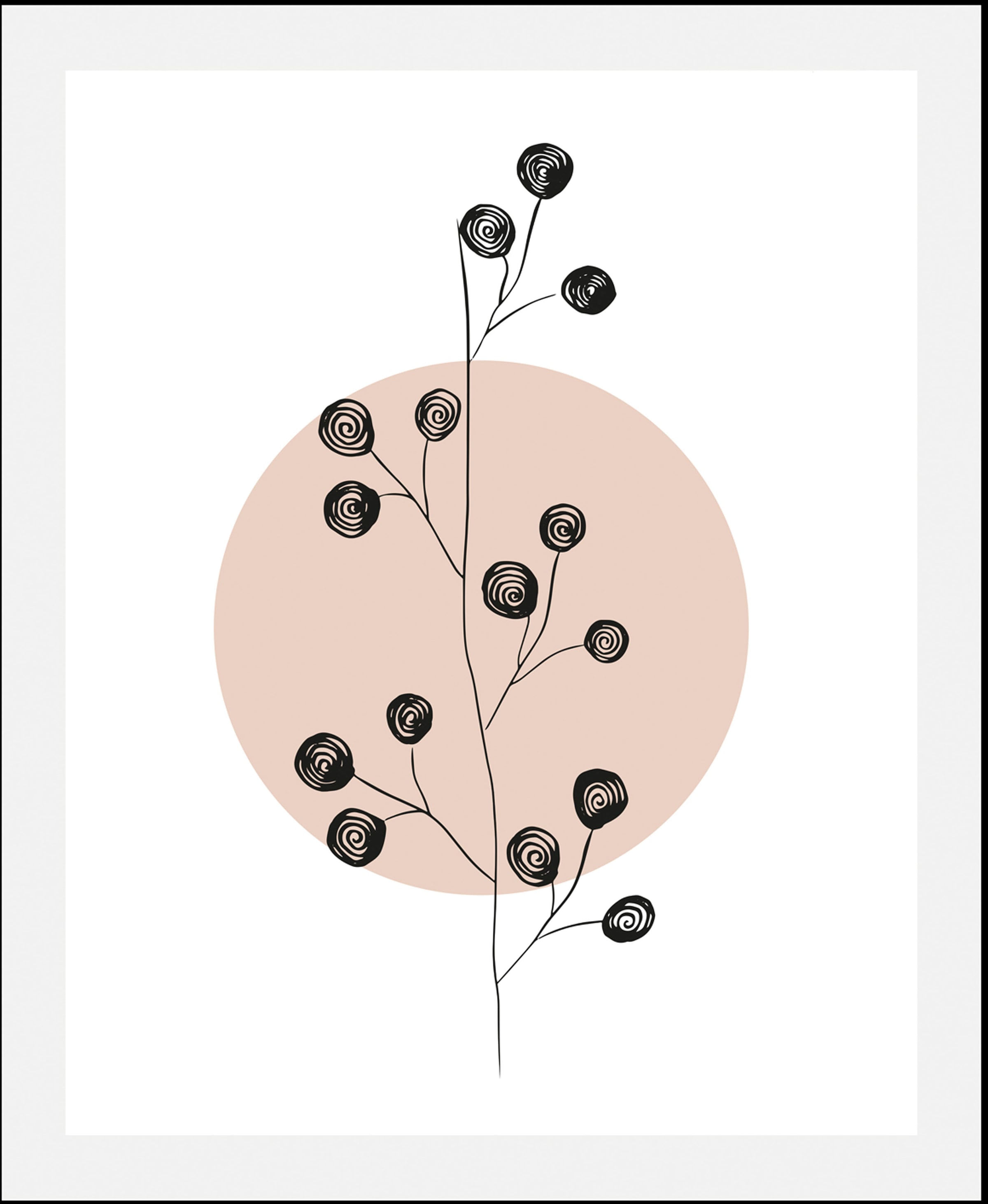 Image of queence Bild "Hilma" Art Blumen Figuren Kunst Pflanzen Pflanzenbilder 1 Stk. tlg. gerahmt