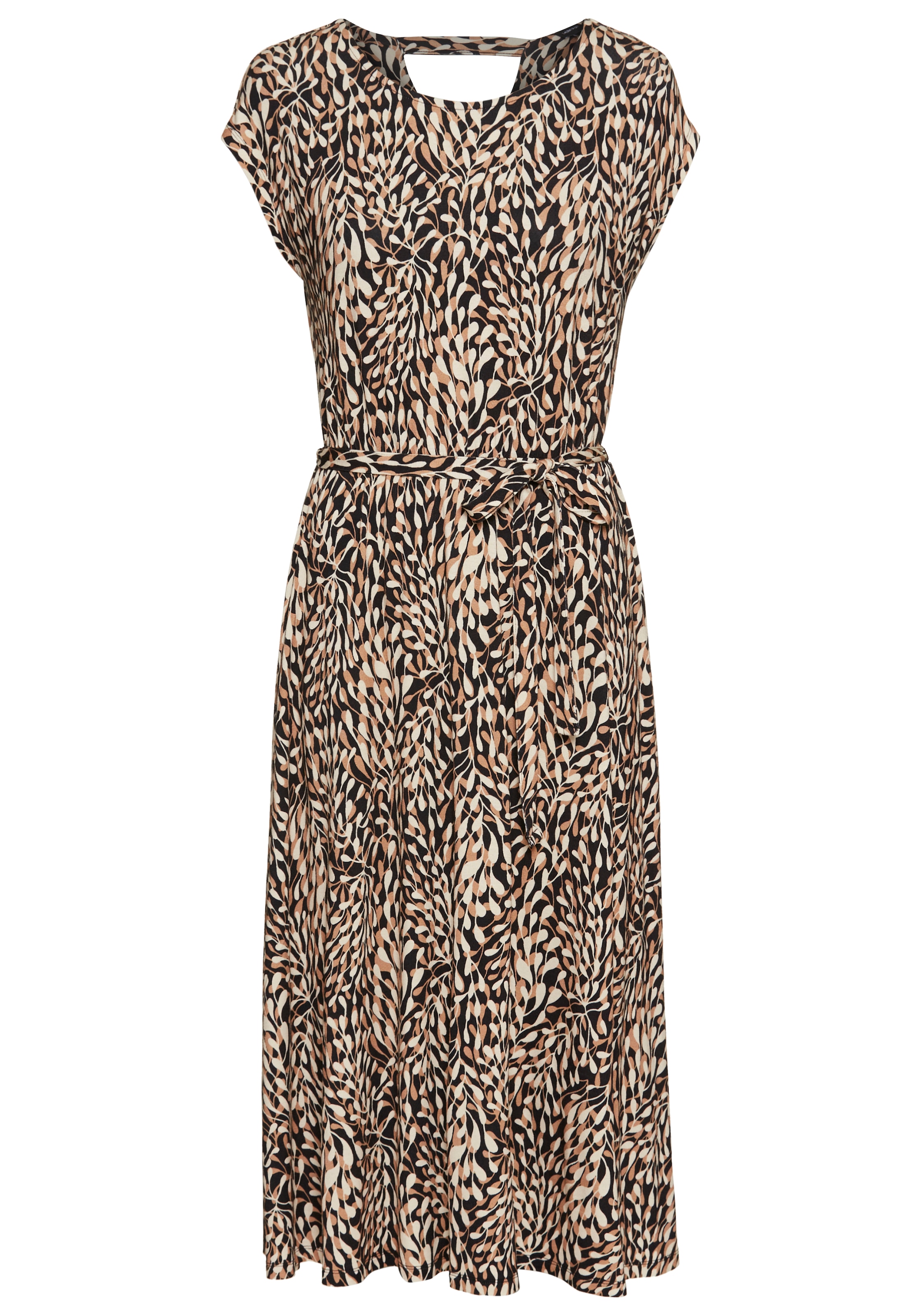 Laura Scott Sommerkleid, mit femininen Allover-Druck, inkl. Bindeband