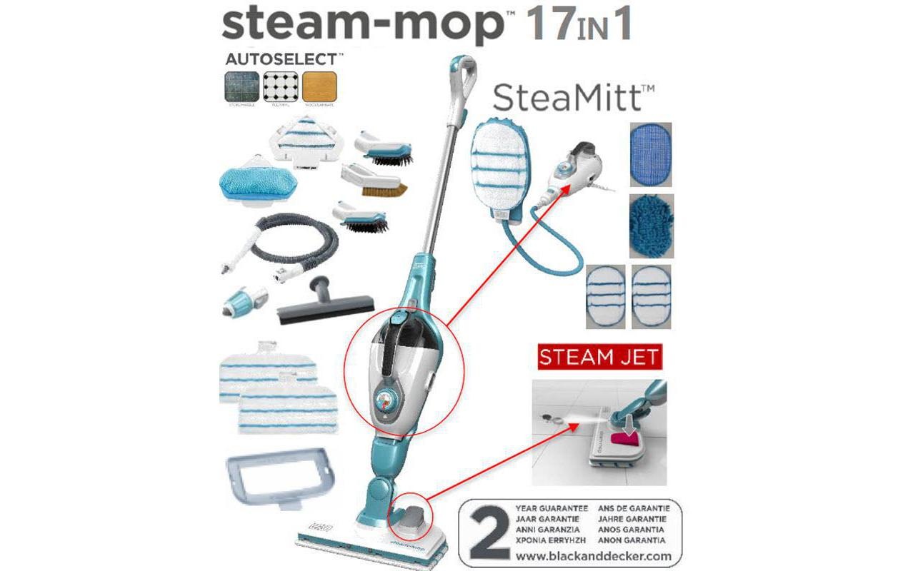 Black + Decker Dampfreiniger »17-in-1 mit SteaMitt«