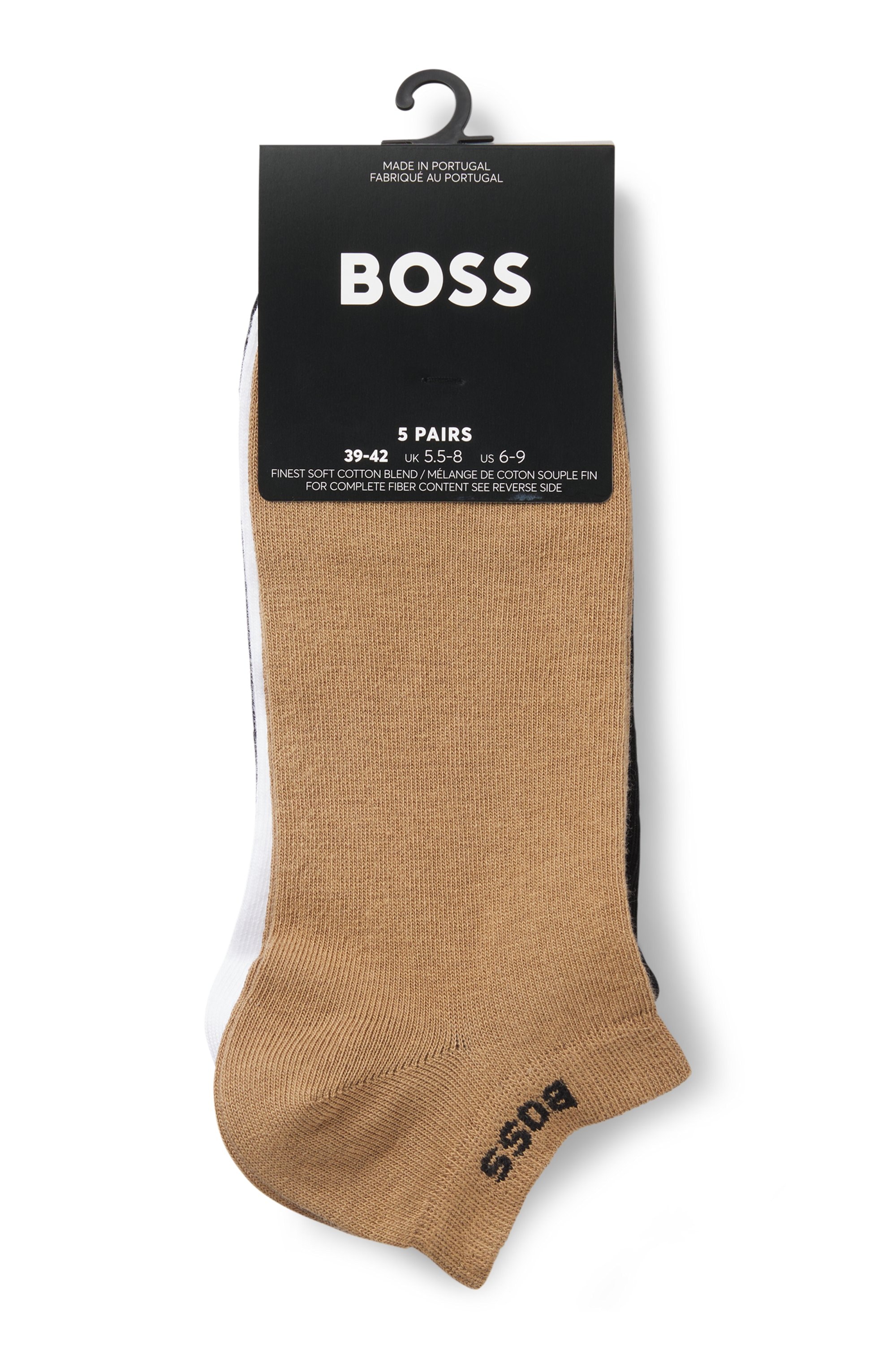 BOSS Chaussettes de baskets »5P AS Uni CC« Paquet, 5 Couple tlg. avec label BOSS