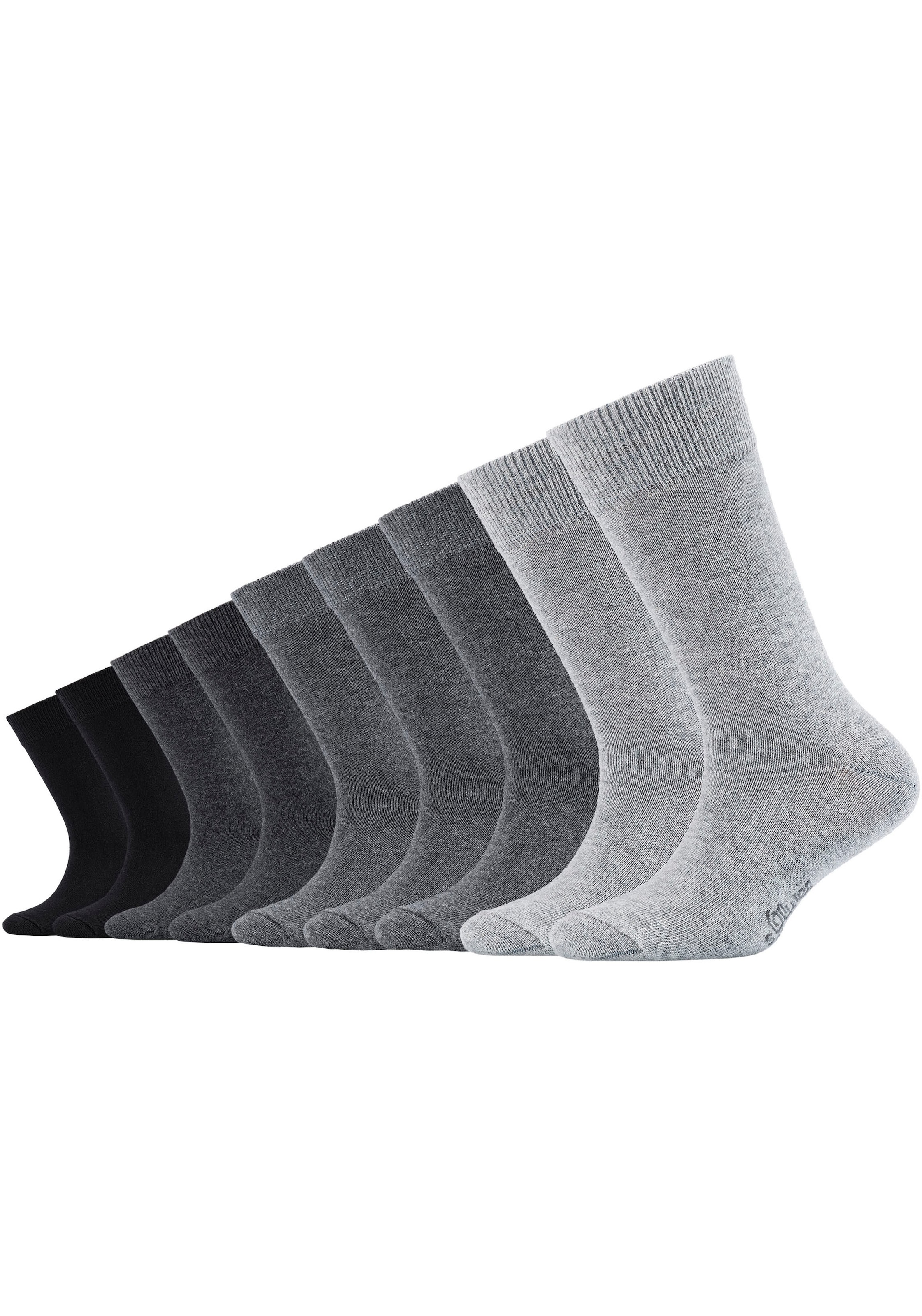 s.Oliver Socken, (Packung, 9er-Pack), mit weichem Bund