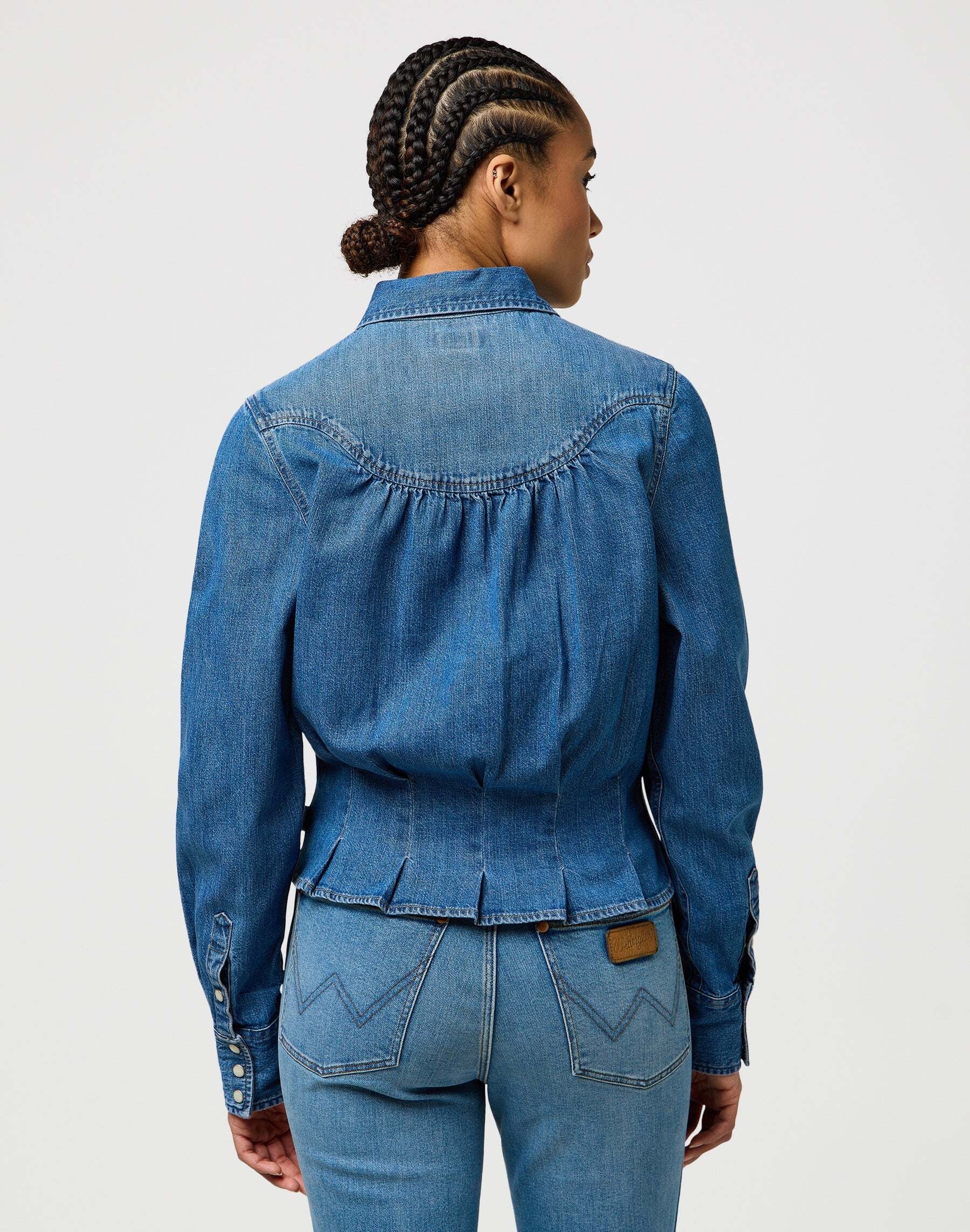Wrangler Jeansbluse »WRANGLER Jeanshemd Femme Peplum Shirt«