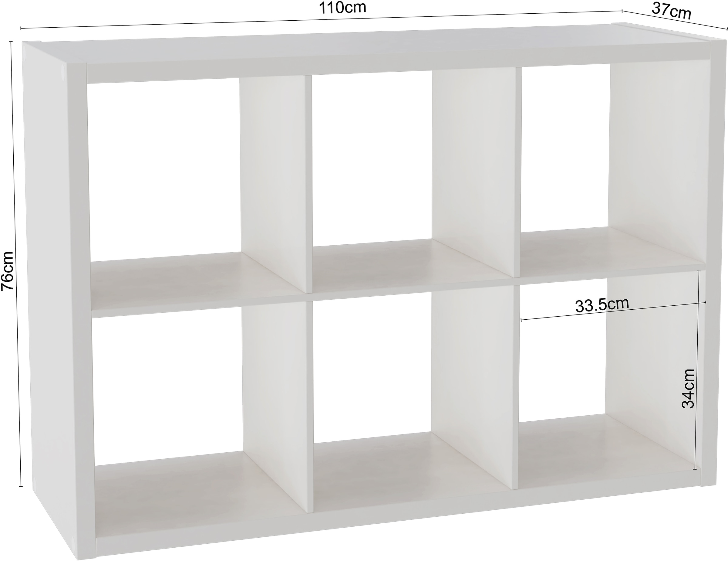 INOSIGN Bücherregal »IZOLA, Raumteiler, Aktenregal, Würfelregal,«, mit 6 oder 8 Fächern, quer und hoch stellbar, (B/T) 76x37 cm