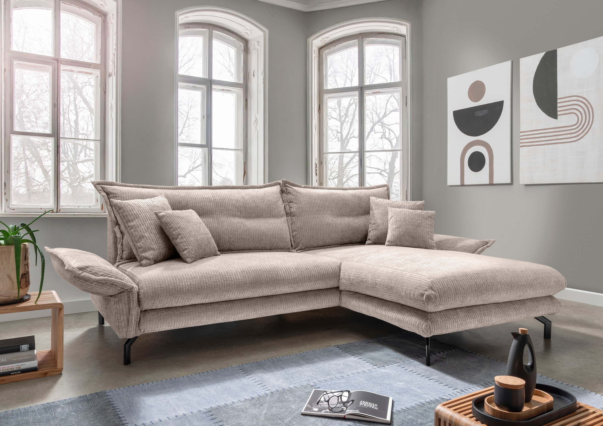 Image of Home affaire Ecksofa "Lazio modern und bequem, schmale Armlehnen, tolle Detailverarbeitung" Armlehnen verstellbar
