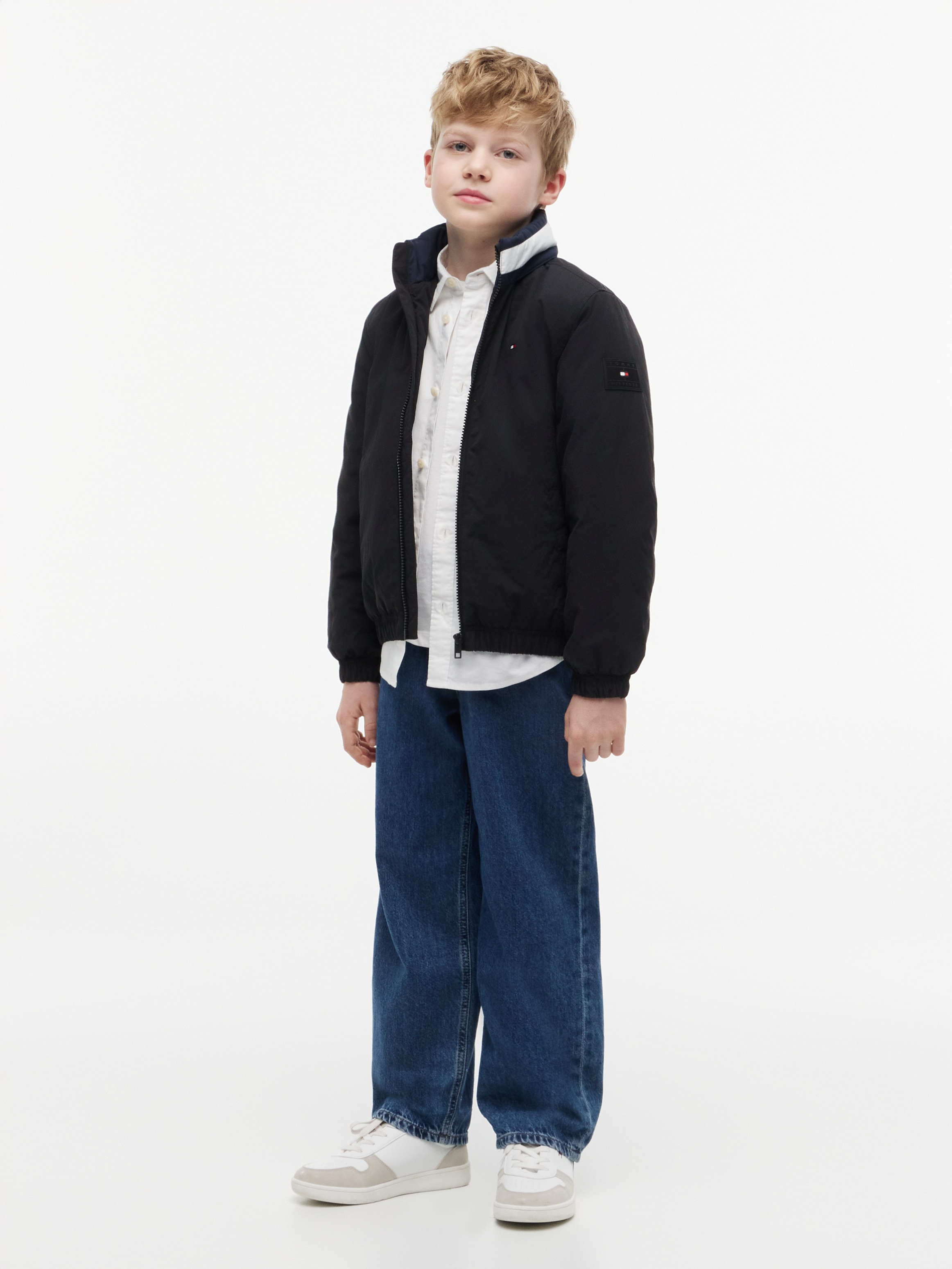 Tommy Hilfiger Blouson avec capuche Capuche dissimulable dans le col, coupe Regular, enfants jusqu'à 16 ans