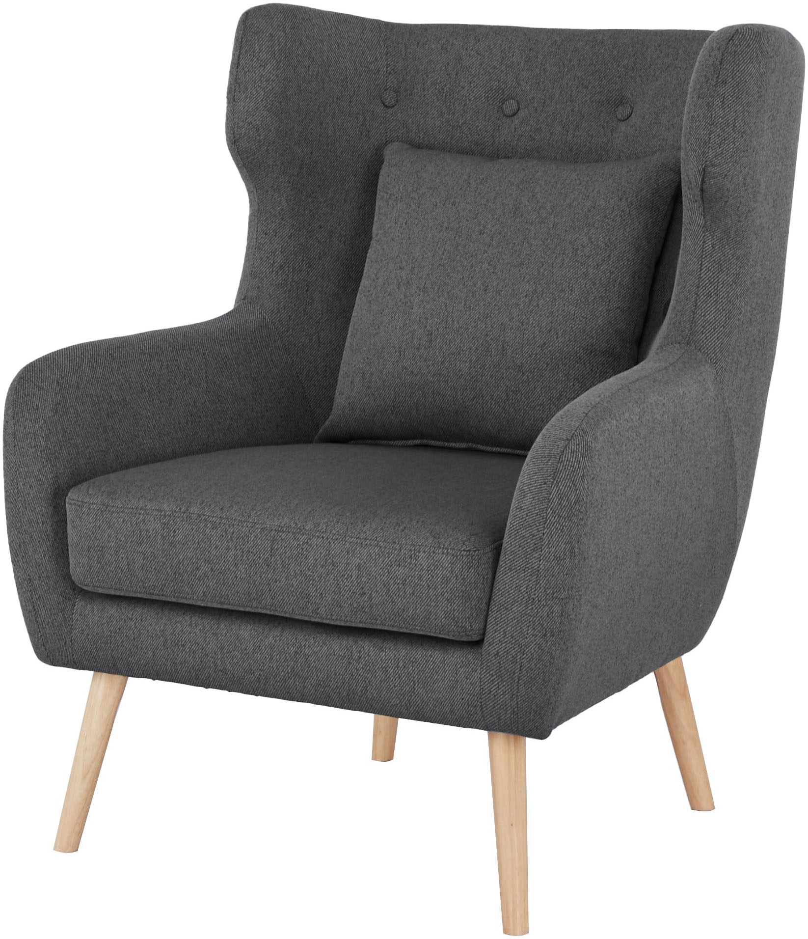 Home affaire Ohrensessel »Yamuna«, mit Sitzpolsterung, Gestell und Füsse aus Massivholz, Sitzhöhe 47 cm