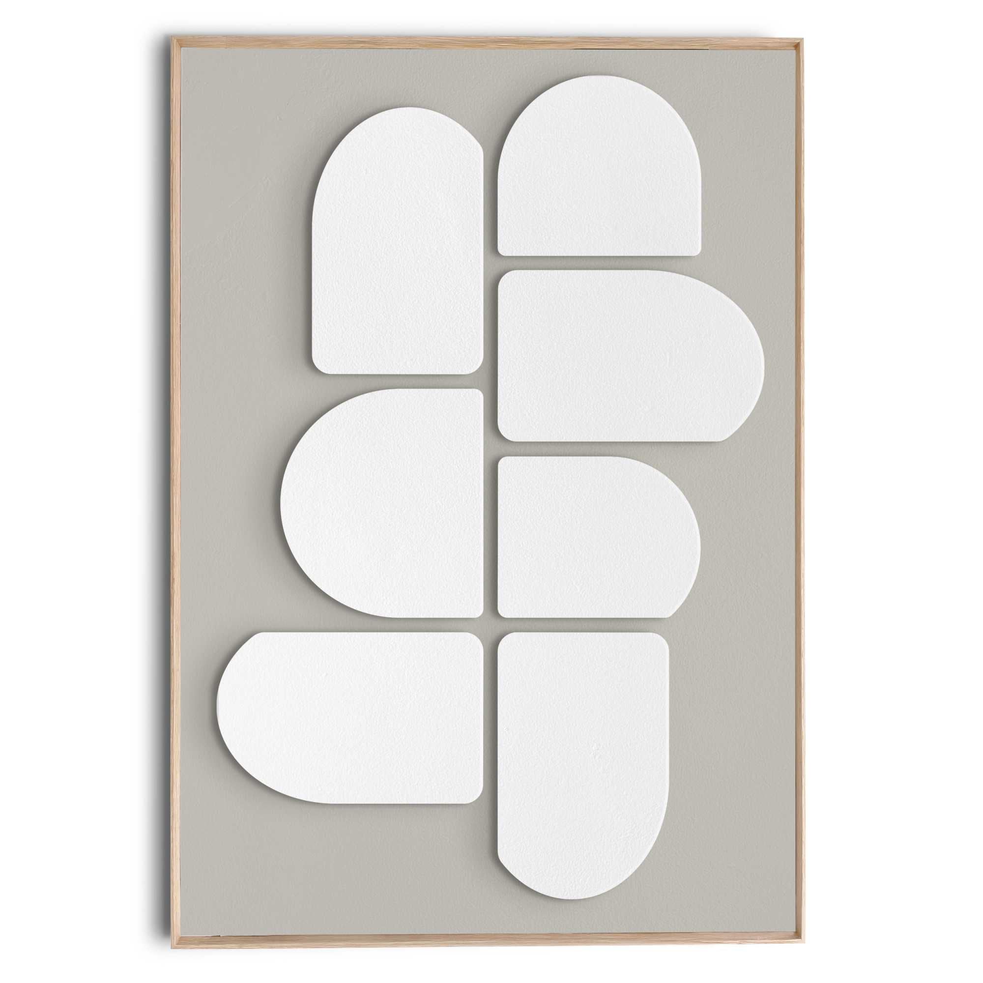 Image of Reinders Wandbild "Abstract lichtgrijs met wit" Home Office - Weiss - MDF - Abstrakt - 70x100 cm