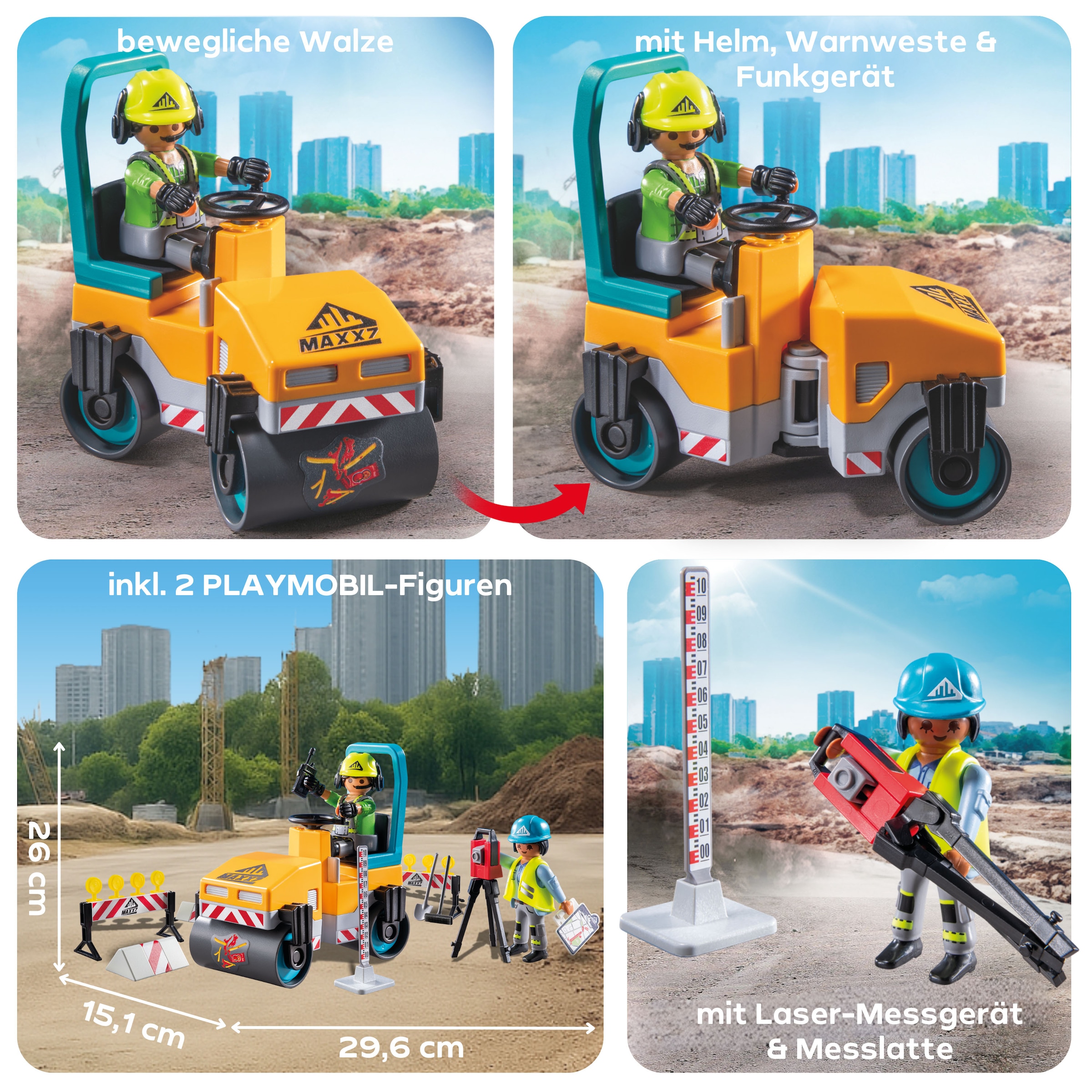 Playmobil® Konstruktions-Spielset »Strassenbaustelle (71751), Playmobil Action Heroes«