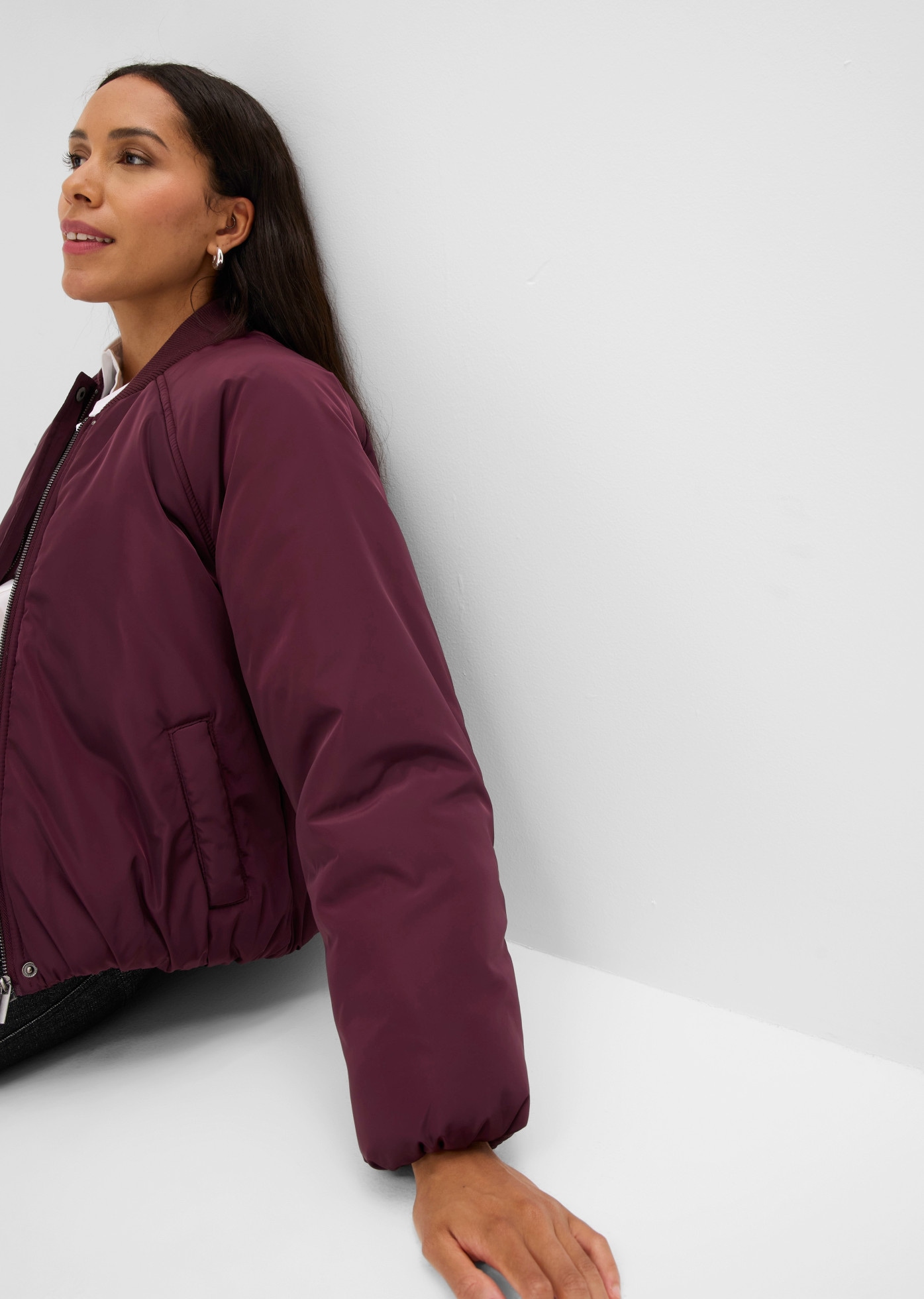 bonprix Veste de pilote style sportif, coupe ample, manches longues, coupe loose