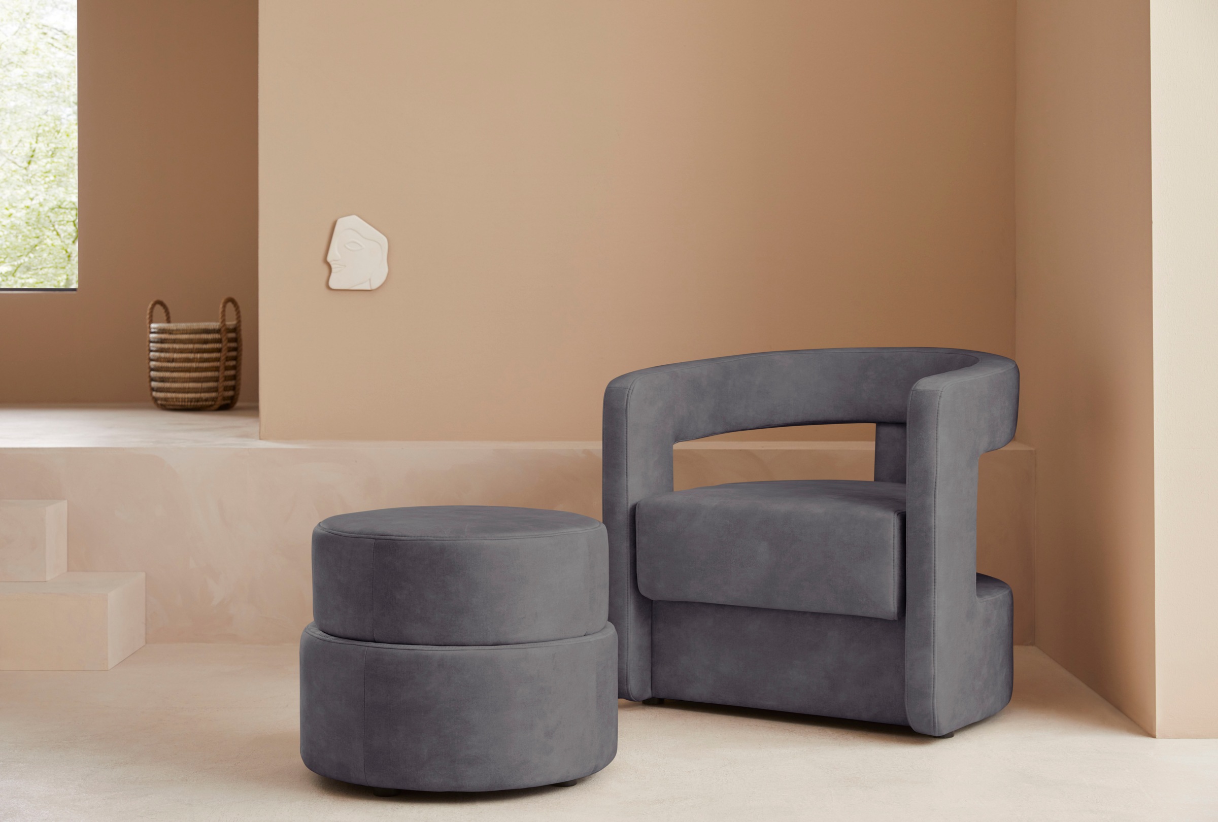 Image of LeGer Home by Lena Gercke Polsterhocker »Taraneh«, Rund, auch in Bouclé-Stoff, passend zur "Taraneh"-Serie bei Ackermann Versand Schweiz