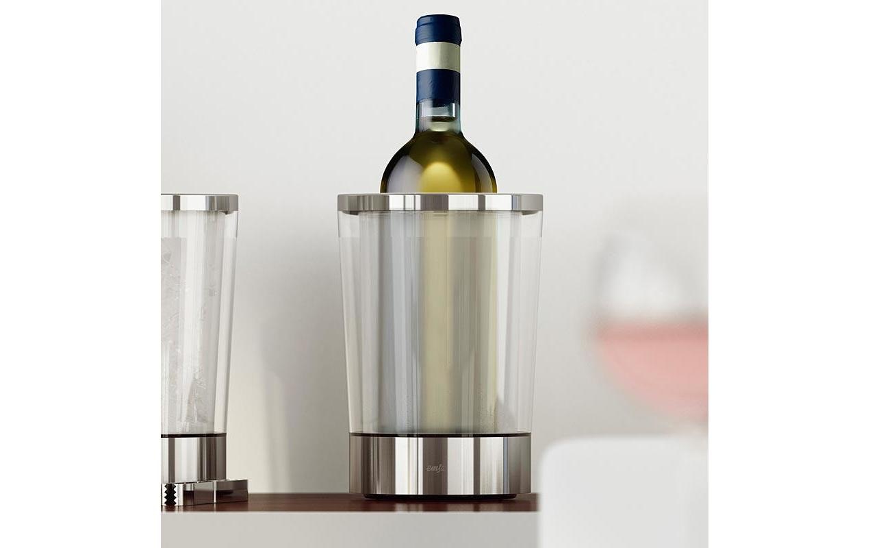 Emsa Wein- und Sektkühler »FLOW Slim Silbe«, geeignet für Flaschen bis zu 1 Liter