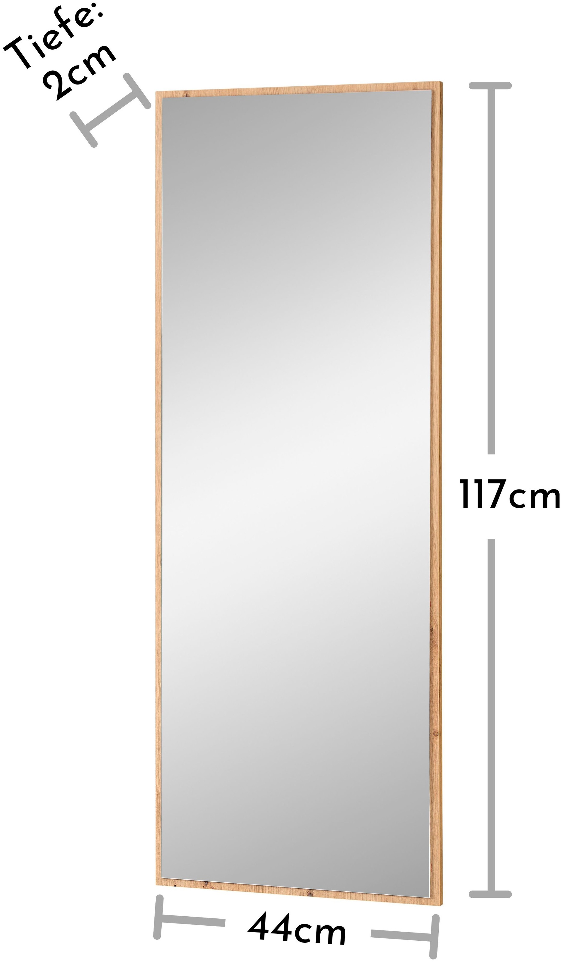 Innostyle Miroir de vestiaire »BARI Wandspiegel« Surface miroir 44 x 117 cm