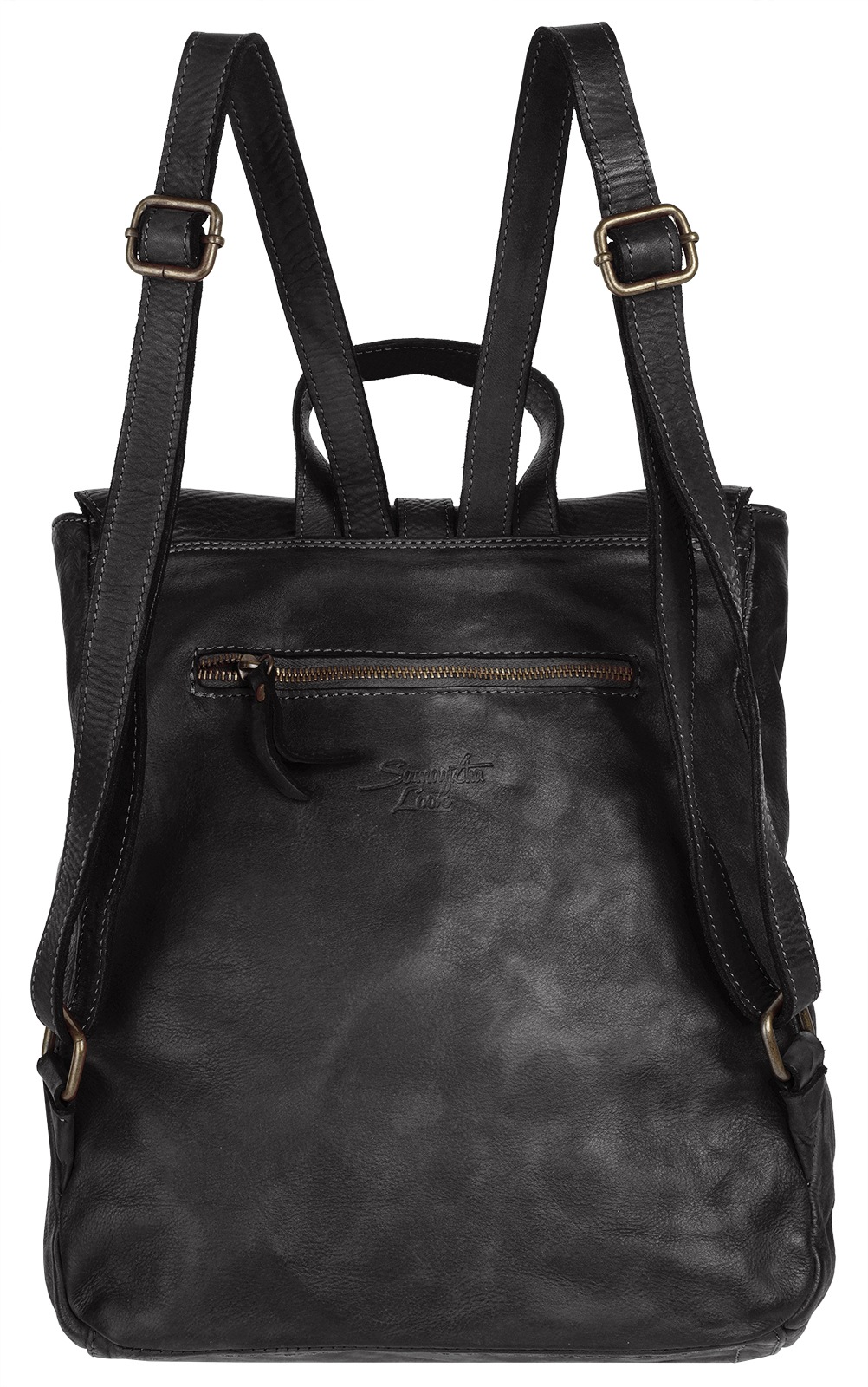 Samantha Look Sac à dos de ville cuir véritable, Made in Italy