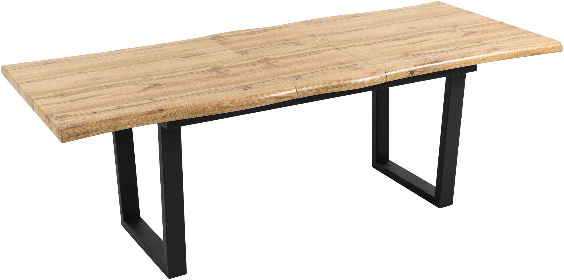 Duo Collection Table de salle à manger »Ausziehtisch« 1 cuis tlg. 1,80m - 2,20m, aspect bord d'arbre, structure massive en luge