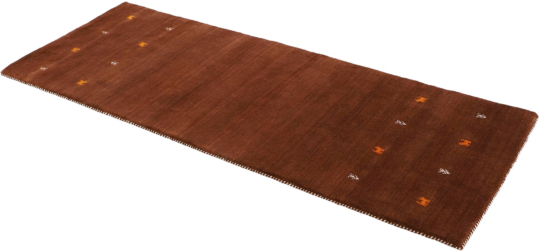 carpetfine Wollteppich »Gabbeh Uni, auch als Läufer erhältlich«, rechteckig, 15 mm Höhe, reine Wolle, handgewebt, Gabbeh Loom Tiermotiv, grosse Farbauswahl