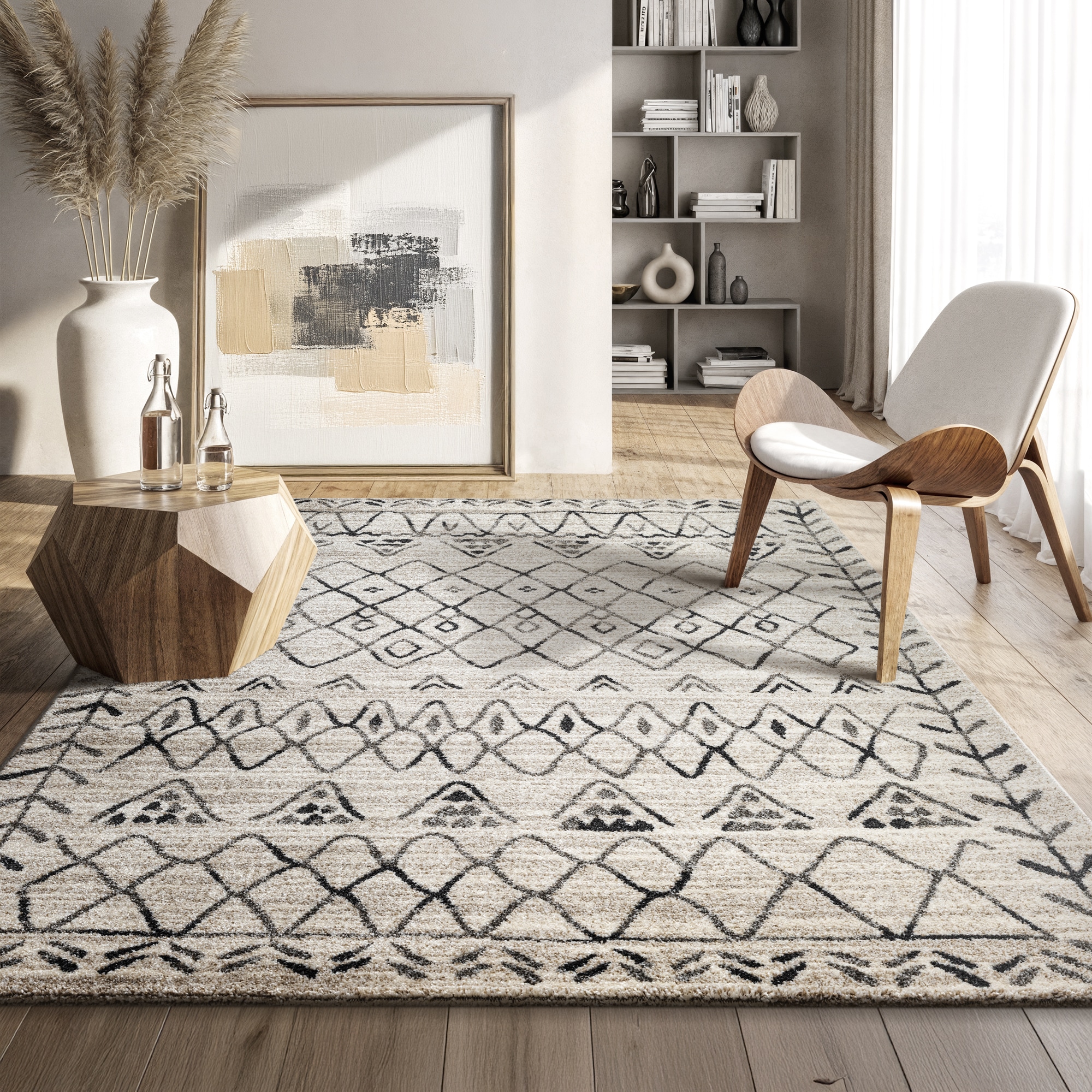 Sanat Teppich »Boho 8200  , auch als Läufer und in Rund« rechteckig 10 mm Höhe Kurzflor, robust, Boho, Scandic, für Fussbodenheizung geeignet