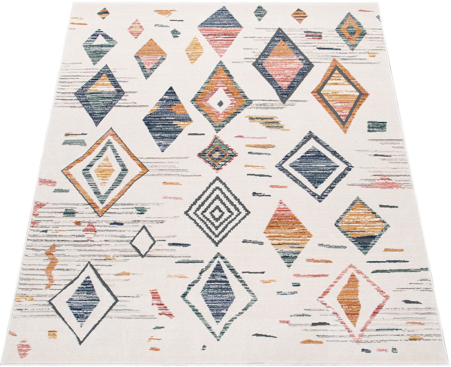 Image of Paco Home Teppich »Harnuba 763«, rechteckig, 9 mm Höhe, Kurzflor, modernes Design, Motiv Rauten, Wohnzimmer bei Ackermann Versand Schweiz