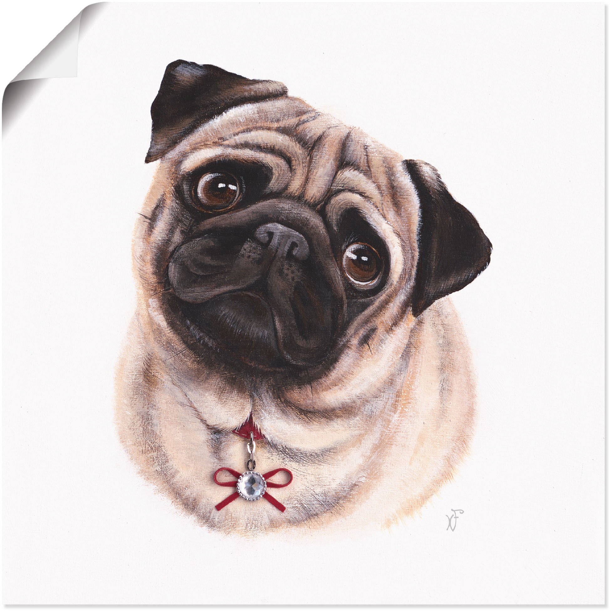 Image of Artland Poster "Mops mit Diamanten" Hundebilder 1 Stk. tlg. ohne Rahmen