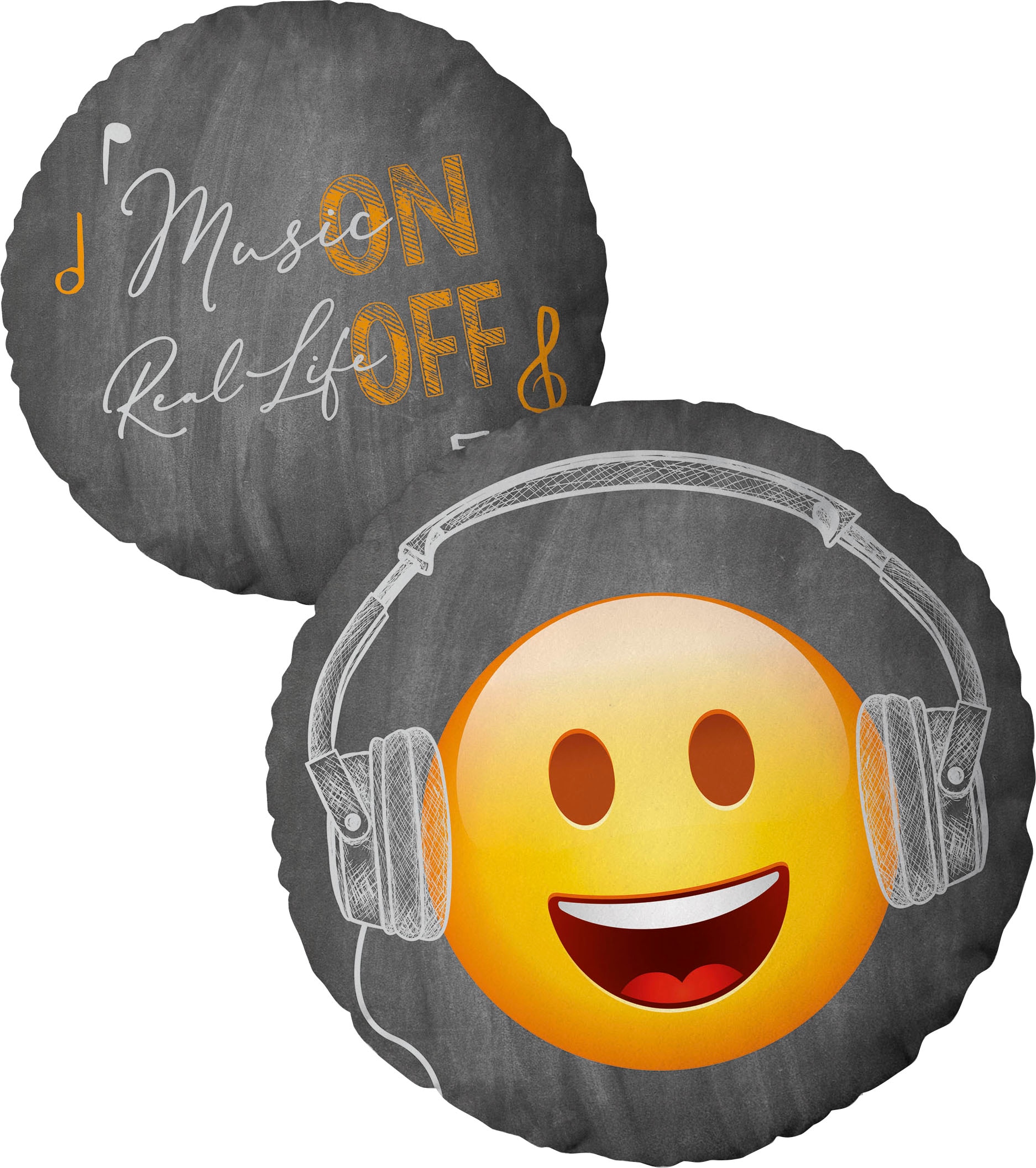 Image of Dekokissen "Emotx" mit witzigem Motiv und Schriftzug