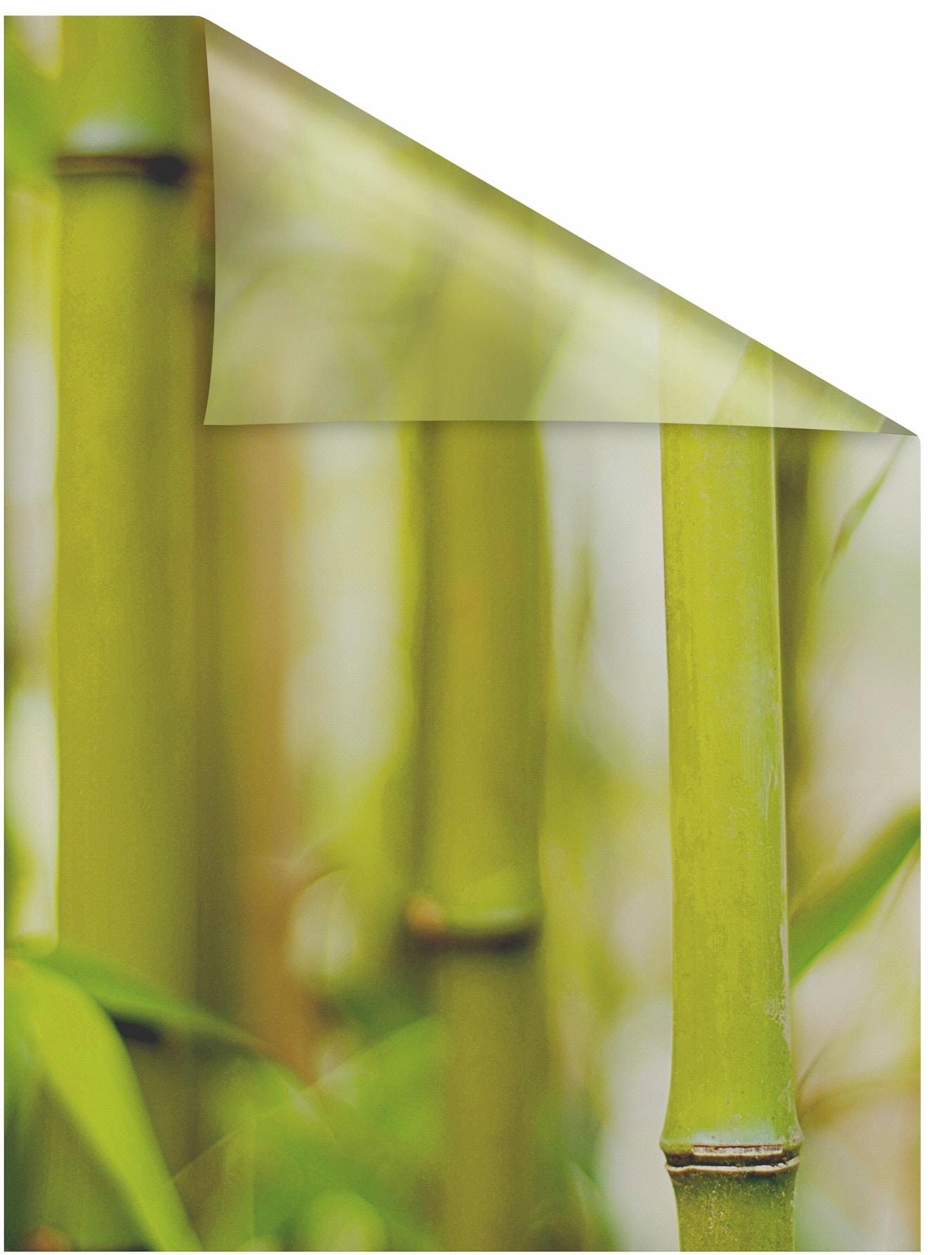 Image of LICHTBLICK ORIGINAL Fensterfolie "Bambus" 1 Stk. blickdicht strukturiert Klebepunkte selbstklebend, Sichtschutz