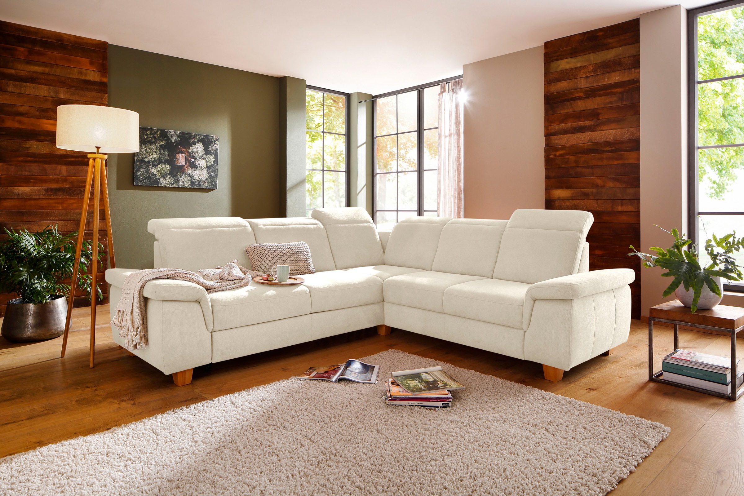 Home affaire Ecksofa »Dalia L-Form« mit Federkernpolsterung, wahlweise mit Bettfunktion, Bettkasten