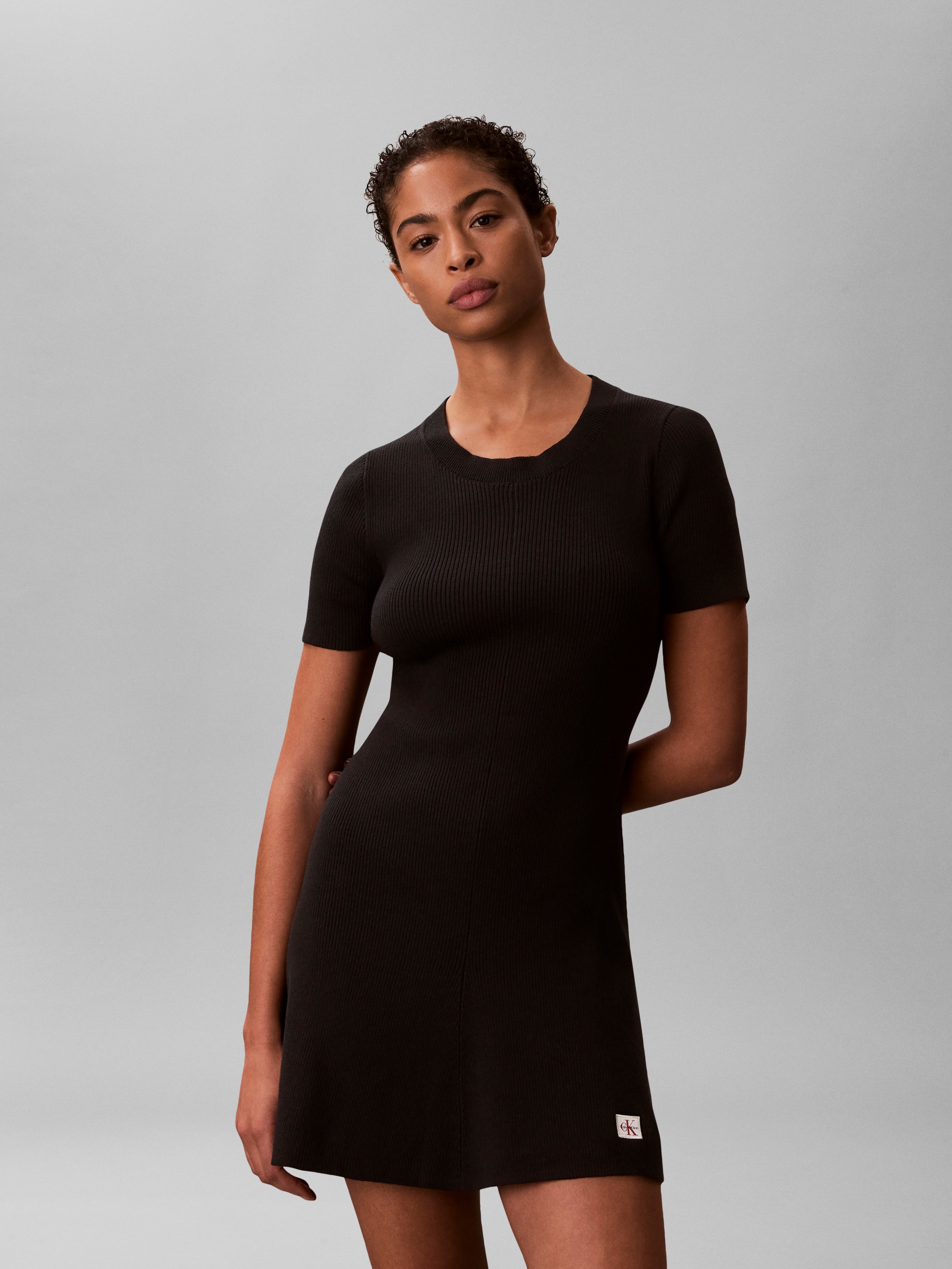 Image of Calvin Klein Minikleid Ohne Tasche Figurbetonte Passform mit Rundhalsausschnitt