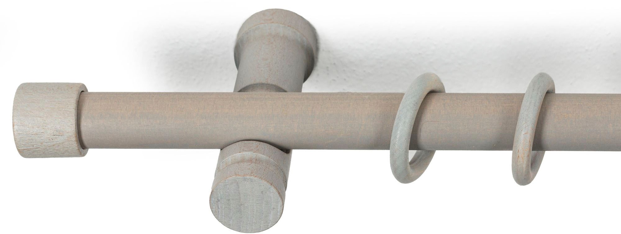 SN DECO GROUP Gardinenstange »Cafiro«, 1 läufig-läufig, Fixmass, 28 mm, Holz, verschiedene Längen und Farben, Komplettset
