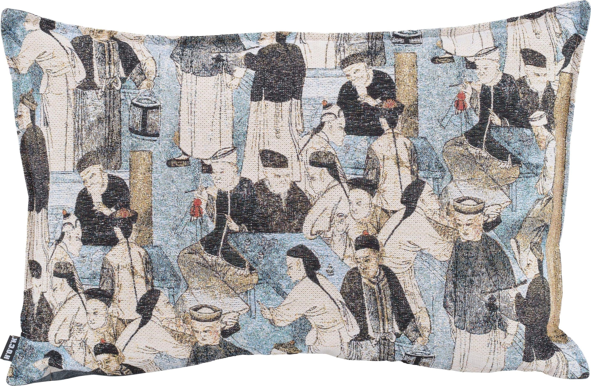 Image of H.O.C.K. Dekokissen "Ichiba" mit asiatischem Menschenmotiv, Kissenhülle mit Füllung, 1 Stück