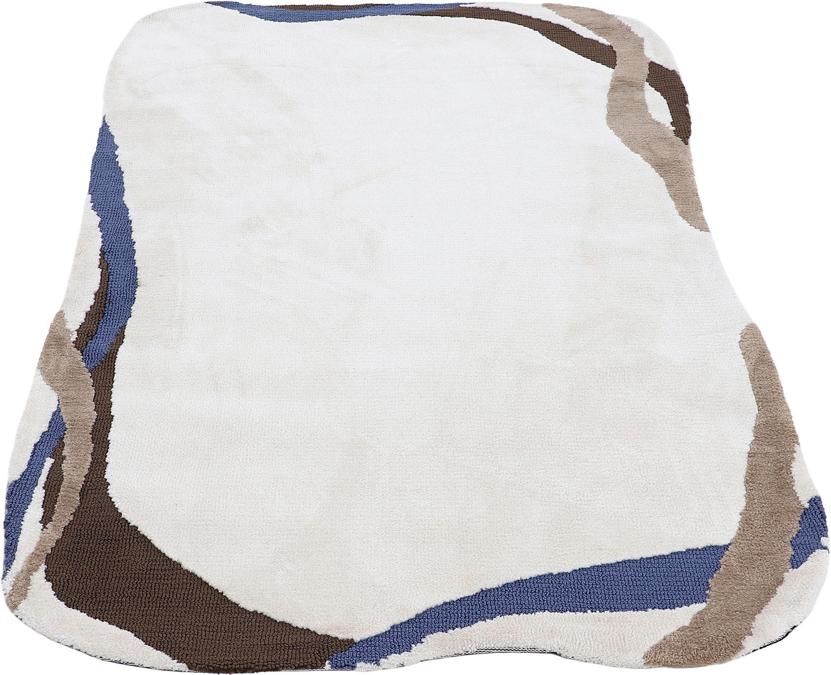 Image of carpetfine Teppich "Holly 6" wellenförmig 12 mm Höhe Uni-Farben, mit Bordüre, Wohnzimmer