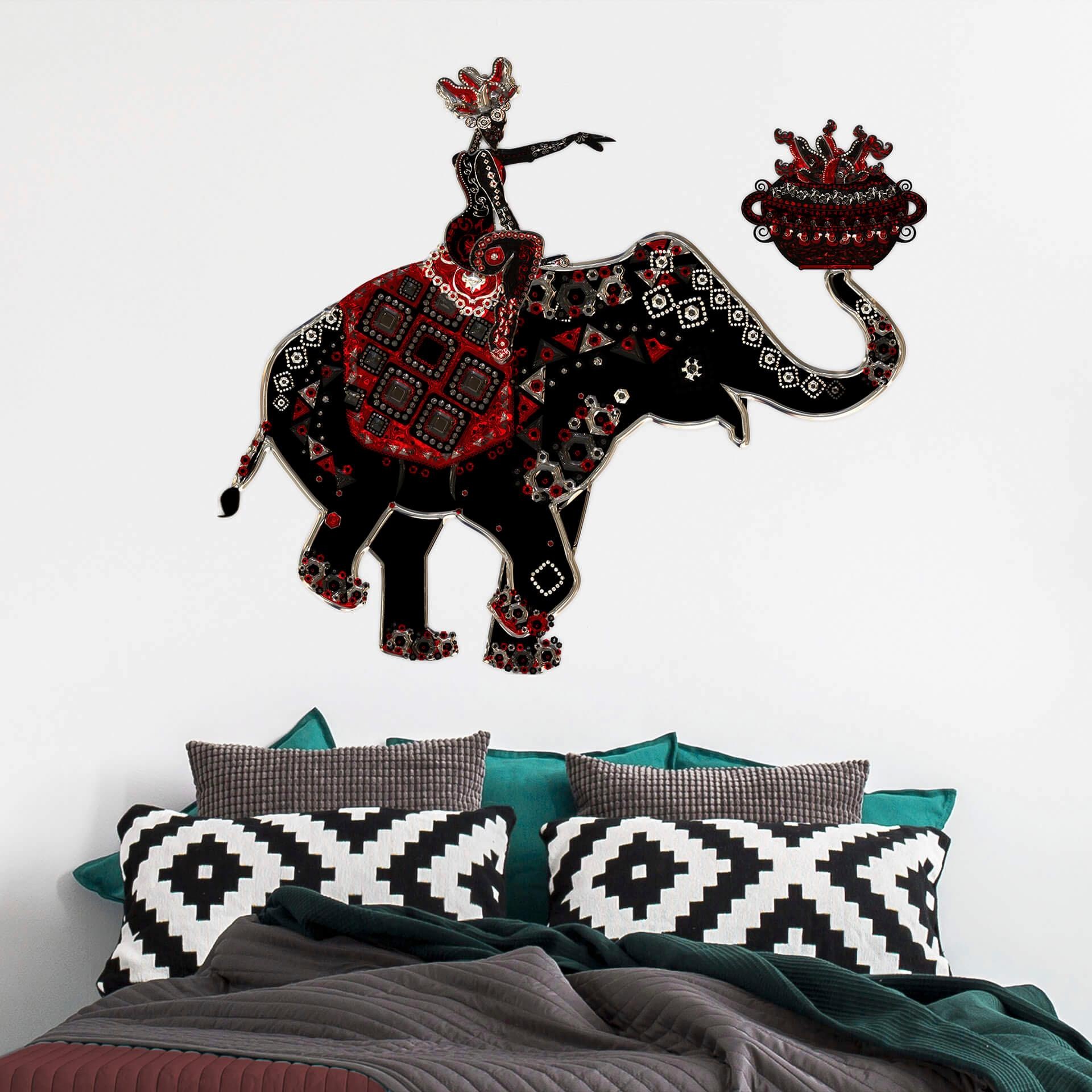 Wall-Art Wandtattoo »Metallic asiatischer Indischer Elefant«, selbstklebend, entfernbar