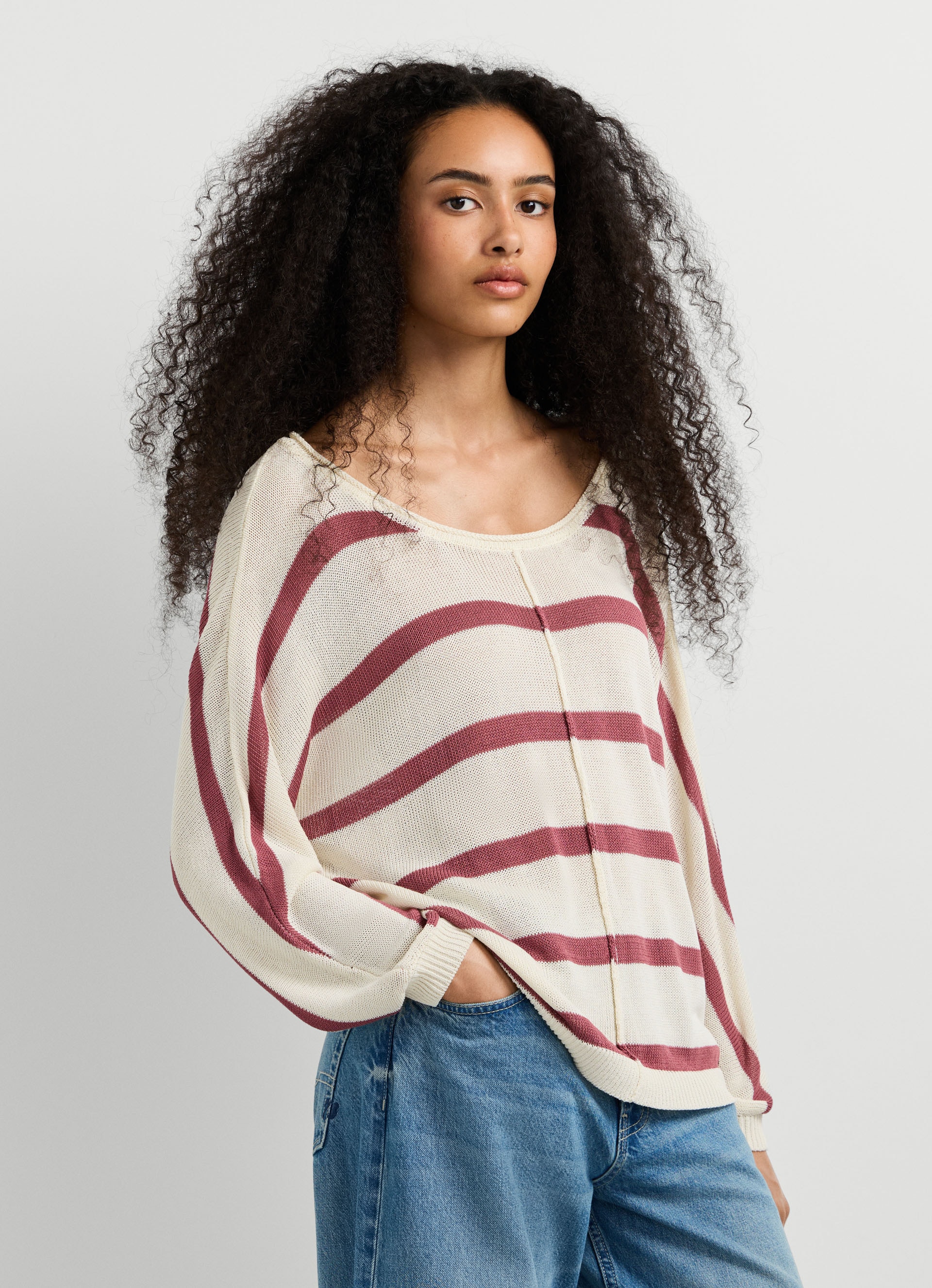 Pepe Jeans Pull en tricot »ALBERTA« im Streifen-Design, locker geschnitten