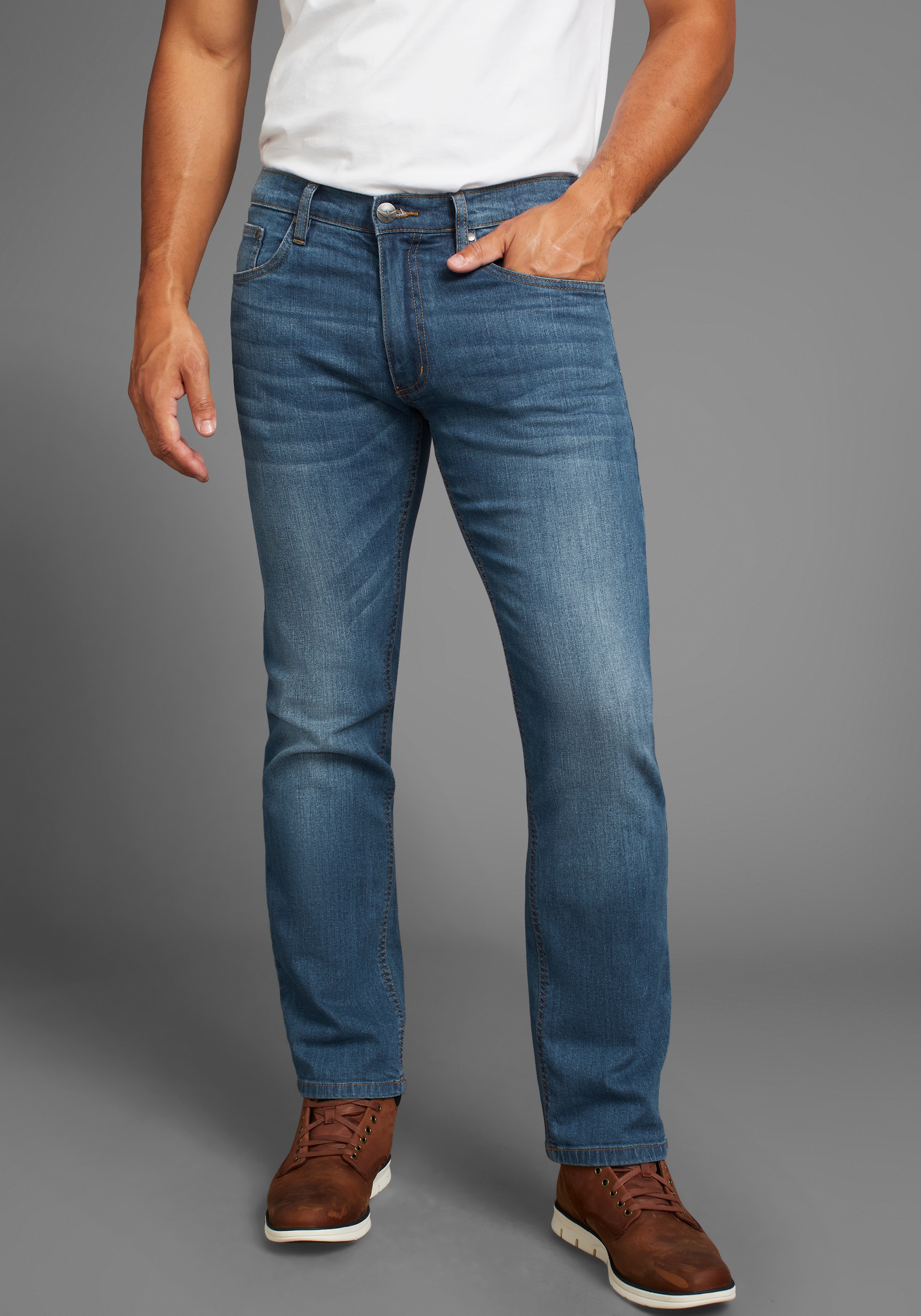 Image of Arizona Stretch-Jeans gerade geschnittenes Bein, niedrige Leibhöhe