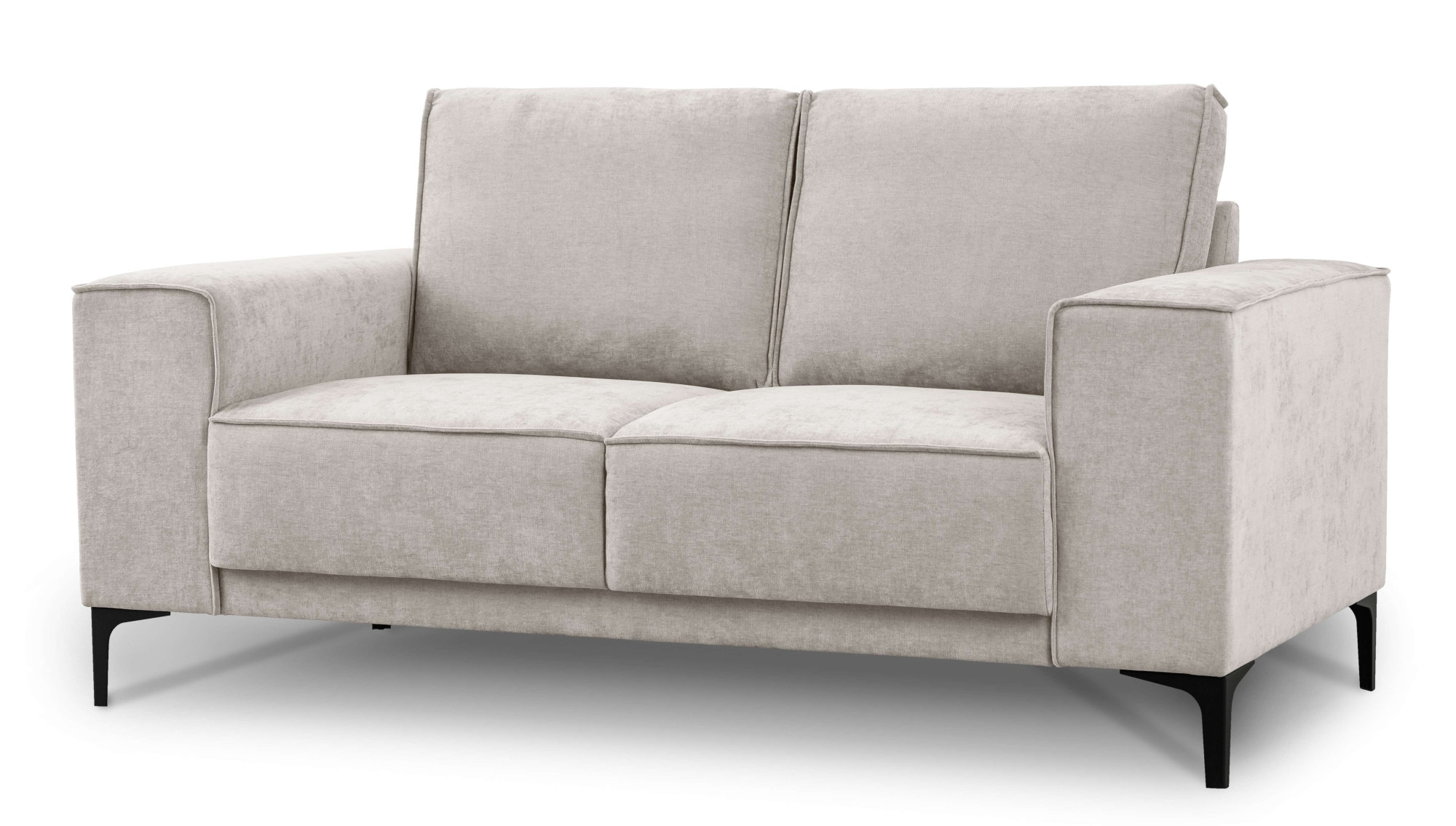 Places of Style 2-Sitzer »Kompaktsofa Oland, Struktur, Flachgewebe, Luxus-Microfaser, Boucle«, 164 cm, Wellenunterfederung, Skandi-Design, Metallfüsse