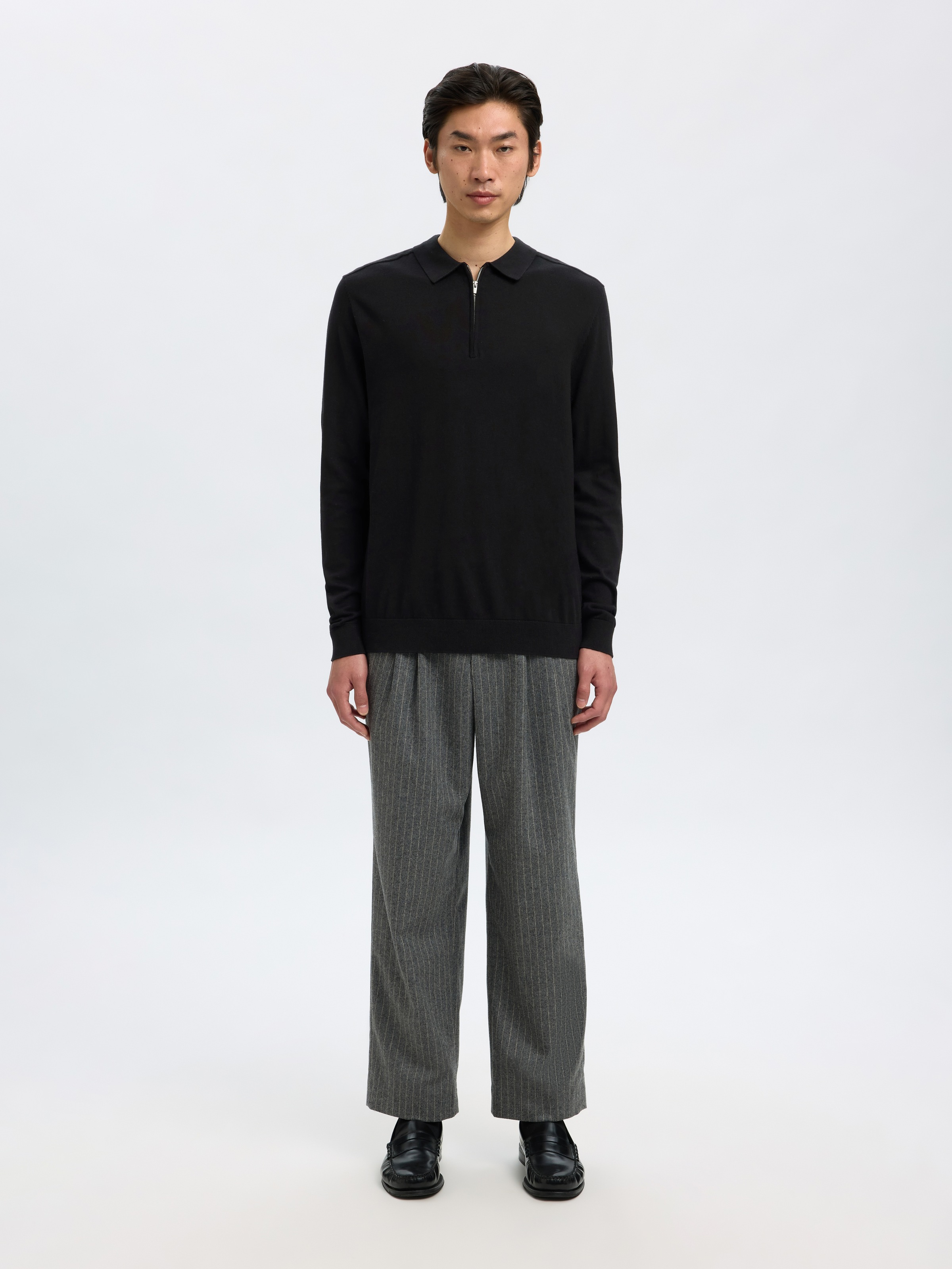 SELECTED HOMME Polokragenpullover »SLHBERG LS HALF ZIP POLO NOOS«