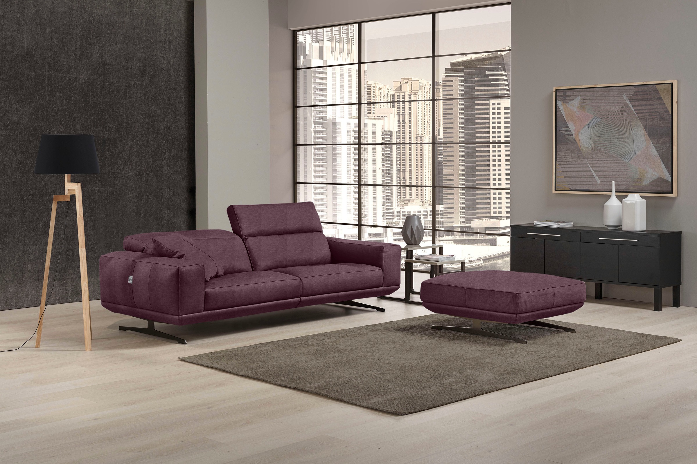 Image of Egoitaliano 2,5-Sitzer "Gloria, super bequem und hochwertige Verarbeitung, edles Design" beidseitig verstellbare Rückenelemente, mit Metallfüssen