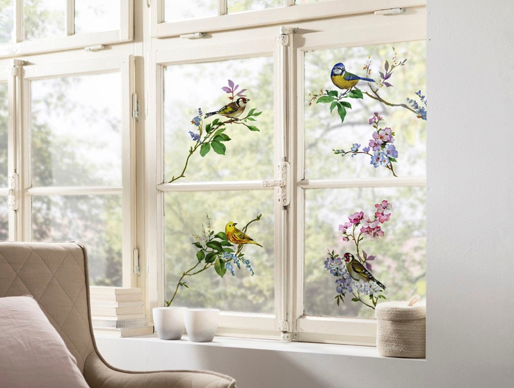 Image of Komar Fensterbild "Wedding Birds" 31x31 cm (Breite x Höhe), selbsthaftend