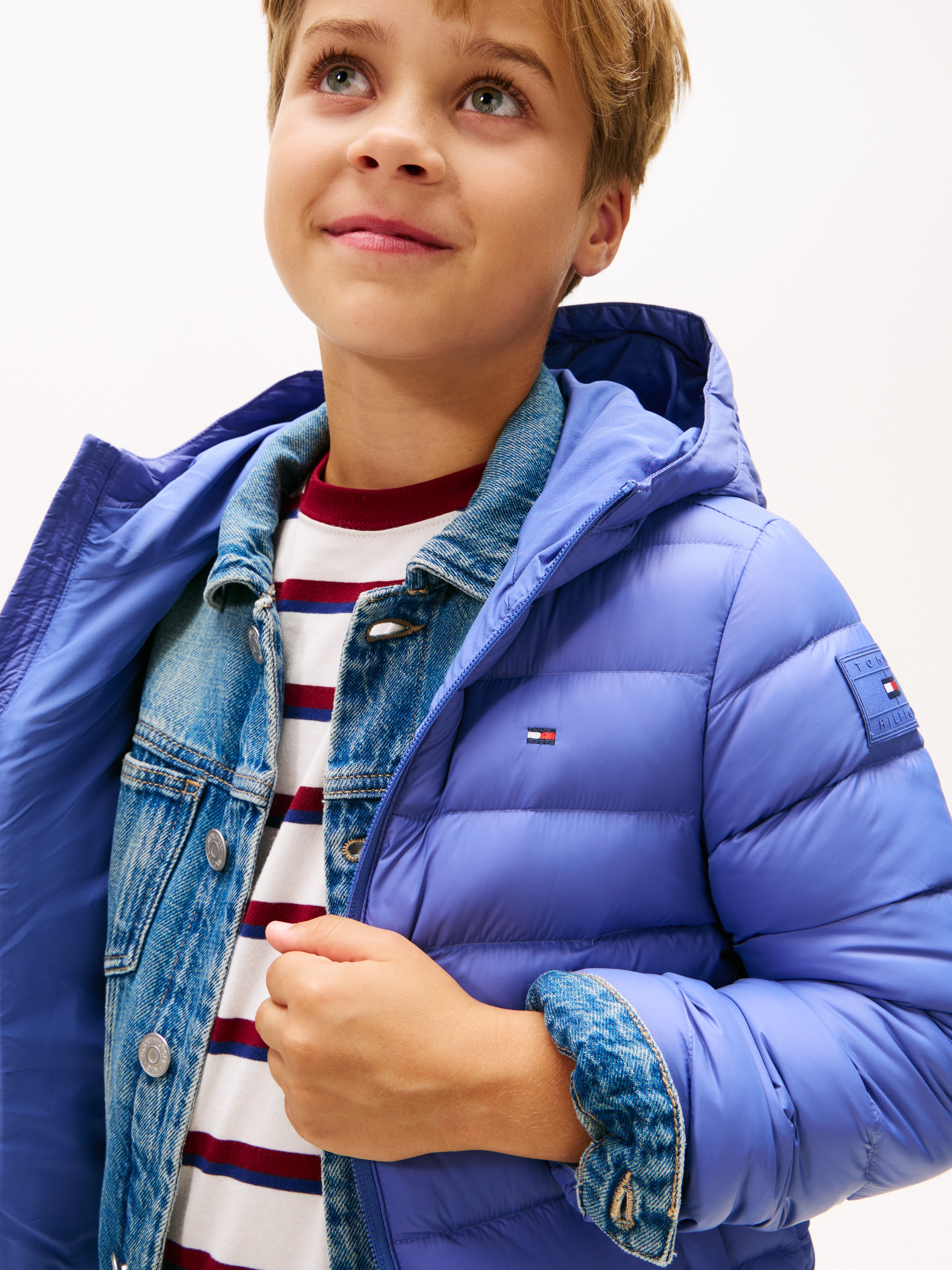 Tommy Hilfiger Steppjacke »U LIGHT DOWN HOODED JACKET« mit Kapuze Kinder bis 16 Jahre