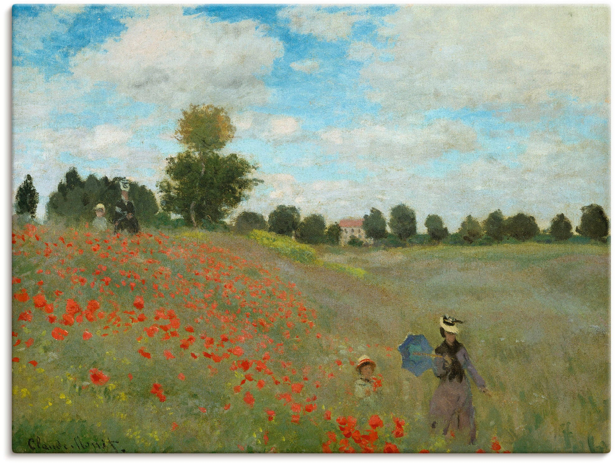 Image of Artland Leinwandbild "Mohnfeld bei Argenteuil. 1873" Blumen 1 Stk. tlg. auf Holzrahmen gespannt