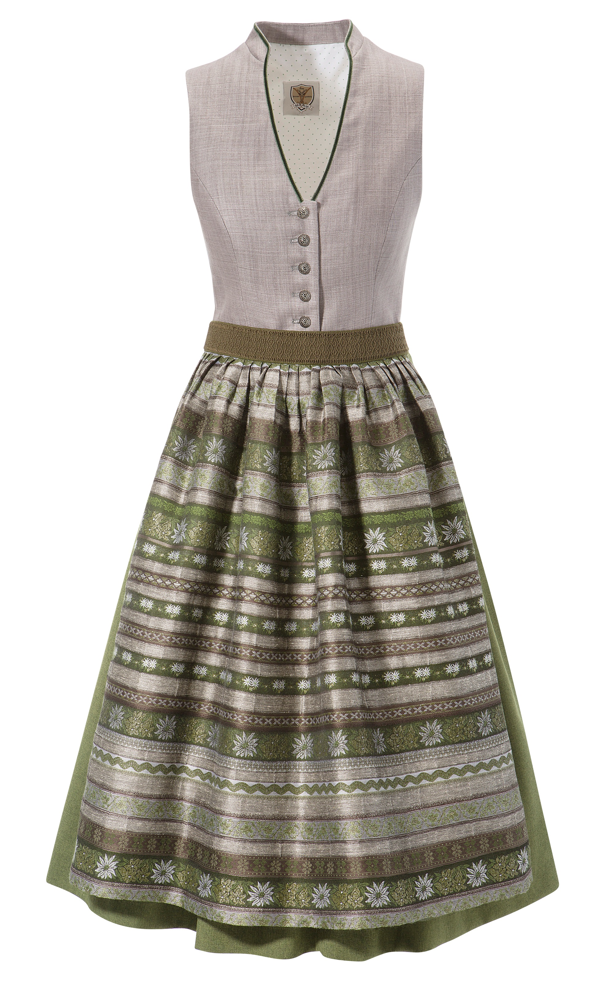Dirndl midi mit dekorativer Metallschliesse